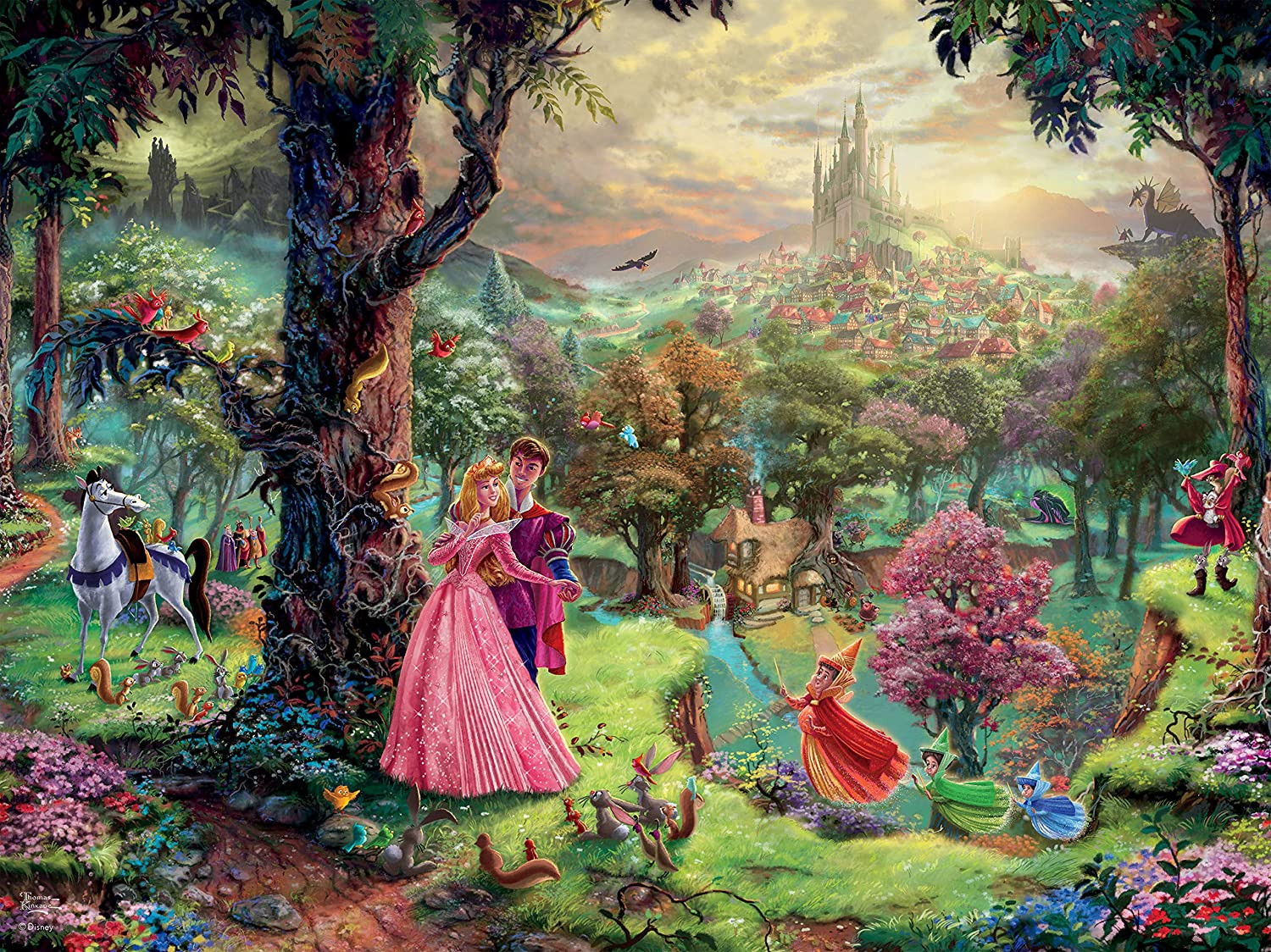 Venta Internacional - Rompecabezas Ceaco Thomas Kinkade Bella Durmiente Disney 1500 Piezas