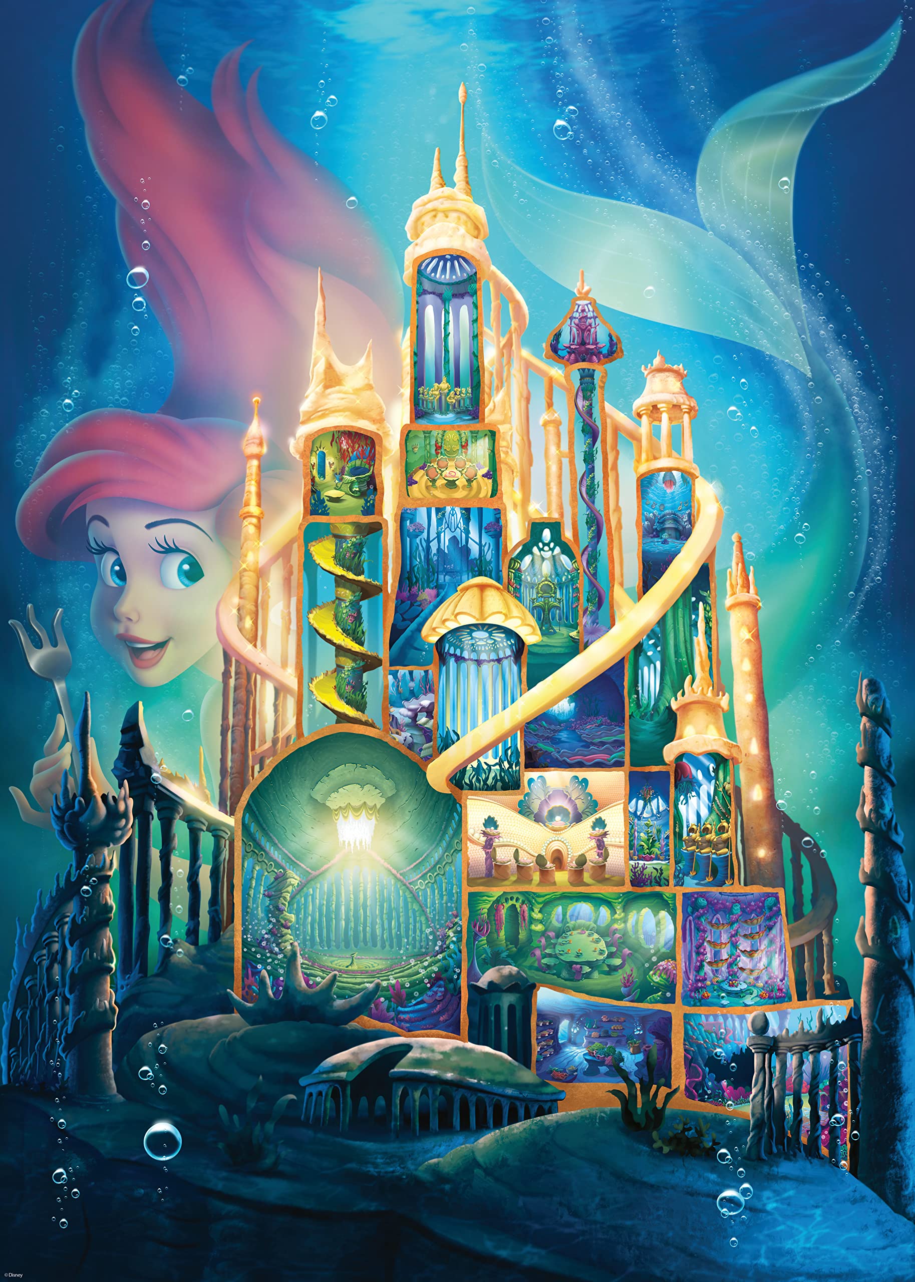 Foto 3 pulgar | Venta Internacional - Rompecabezas Ravensburger Disney Castles Ariel 1000 Piezas