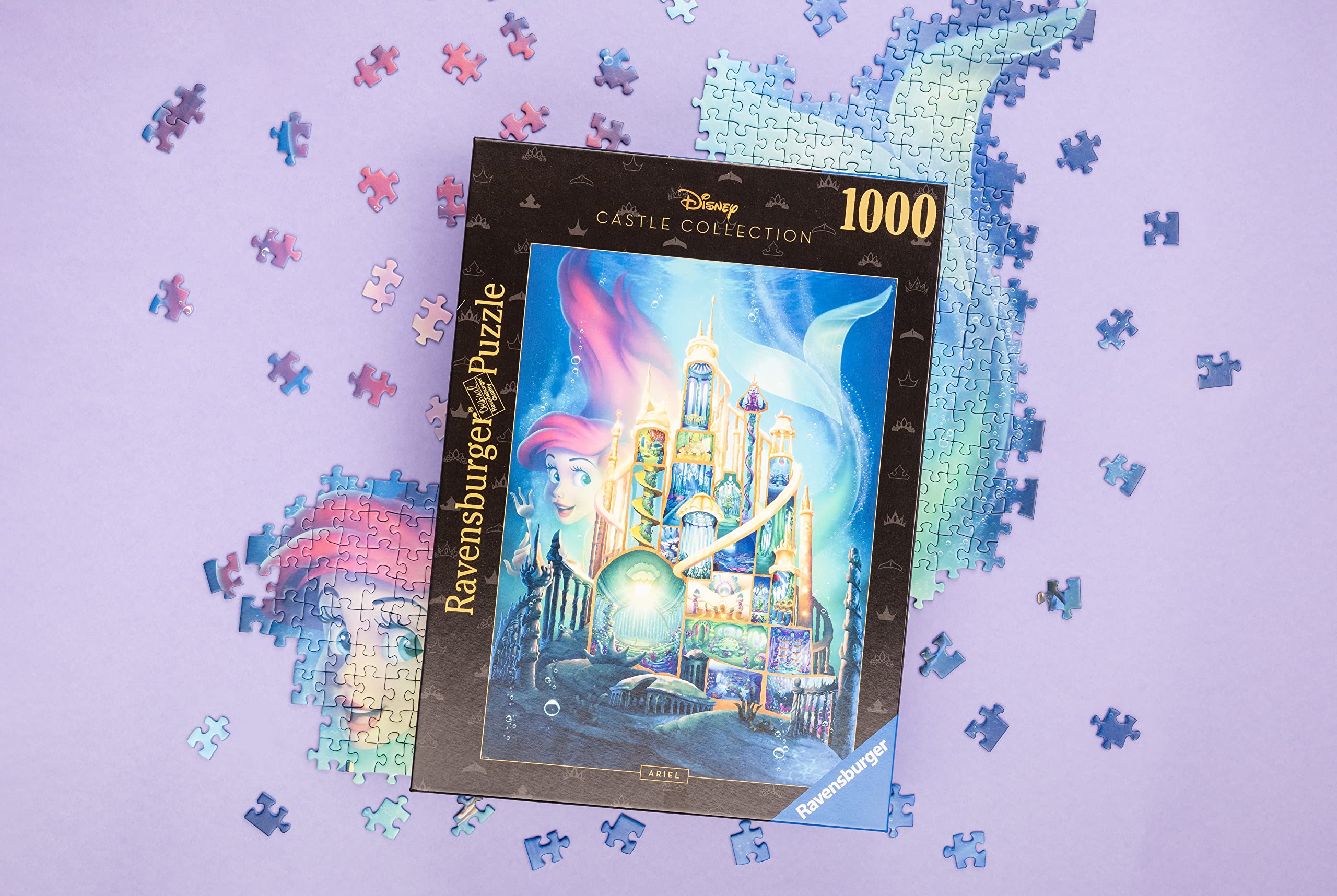 Foto 5 pulgar | Venta Internacional - Rompecabezas Ravensburger Disney Castles Ariel 1000 Piezas