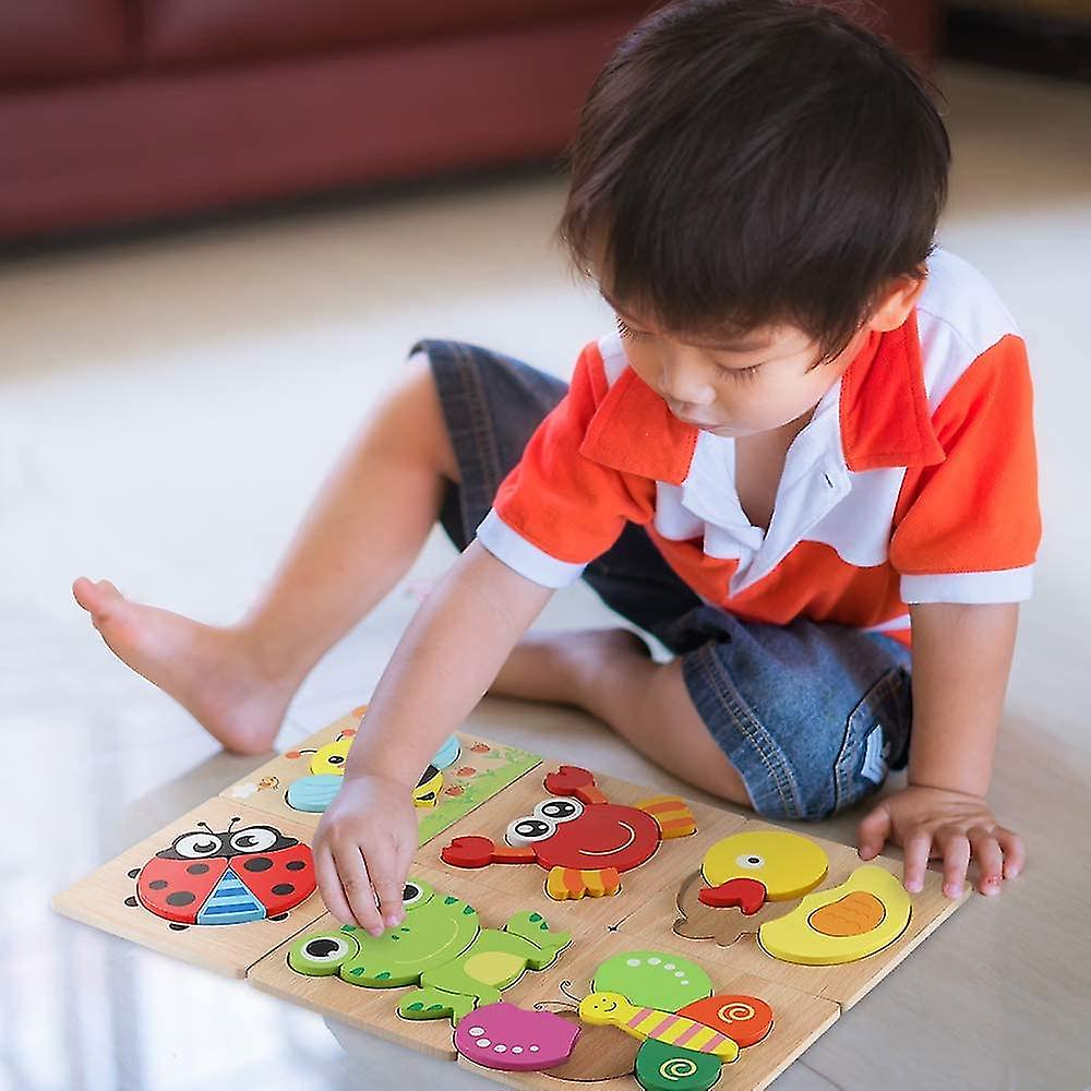 Foto 4 pulgar | Venta Internacional - Juego De Rompecabezas De Madera Para Niños De 1 A 4 Años, 6 Unidades Apilables