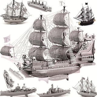 Foto 3 | Venta Internacional - Rompecabezas De Metal 3d Para Montar Maquetas De Barcos, Hazlo Tú Mismo Para Adultos Y Niños