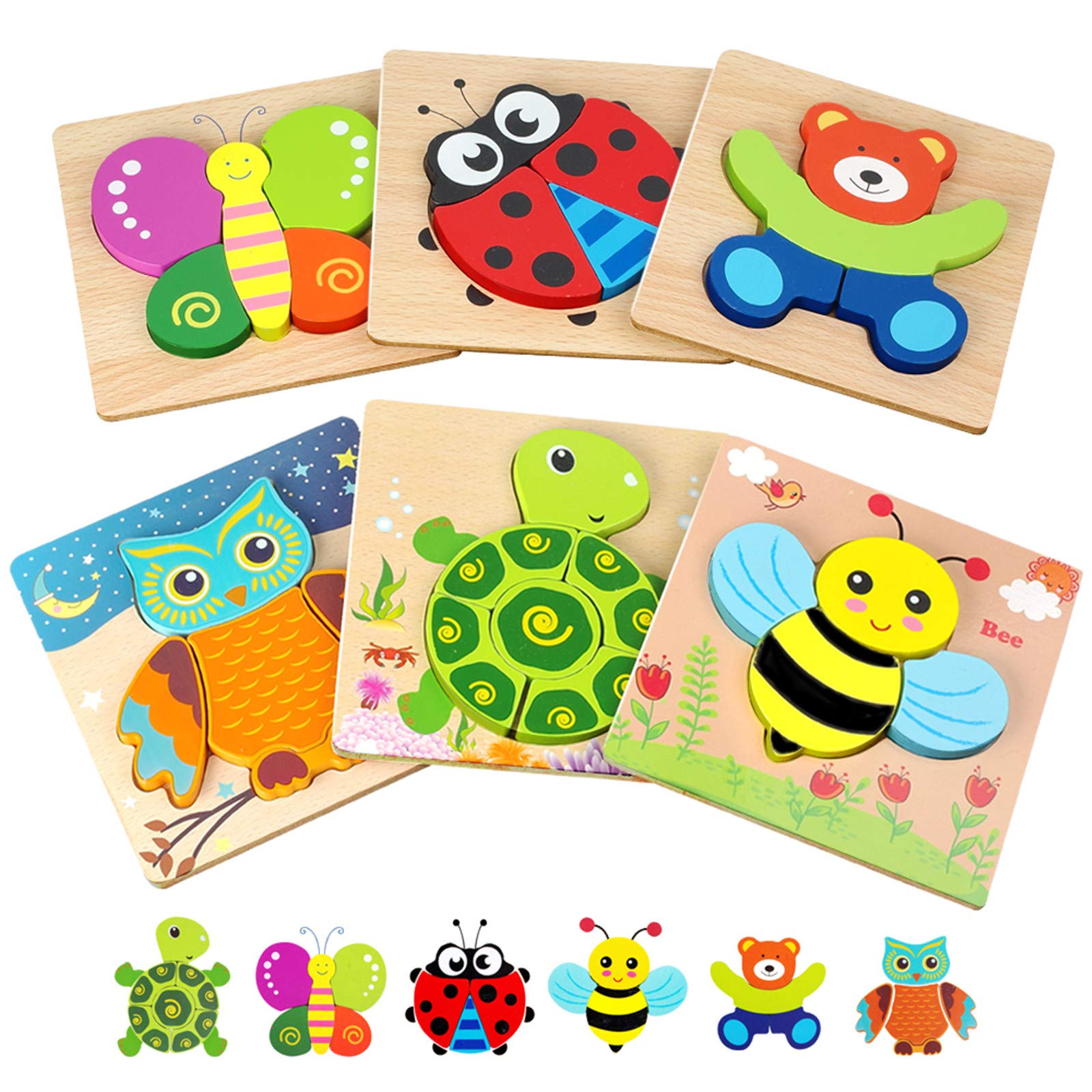 Venta Internacional - Puzzles Lurlin Con Forma De Rompecabezas De Madera Para Niños De 1 A 3 Años