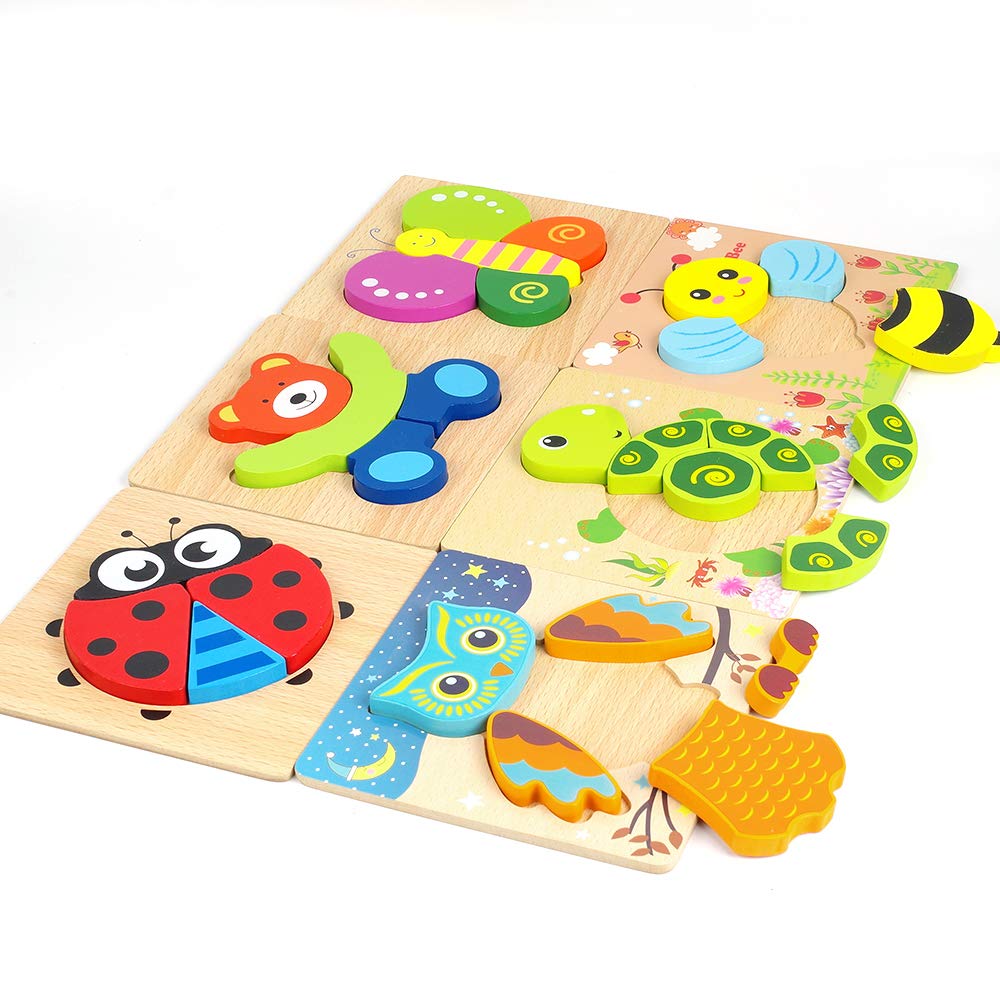 Foto 3 pulgar | Venta Internacional - Puzzles Lurlin Con Forma De Rompecabezas De Madera Para Niños De 1 A 3 Años