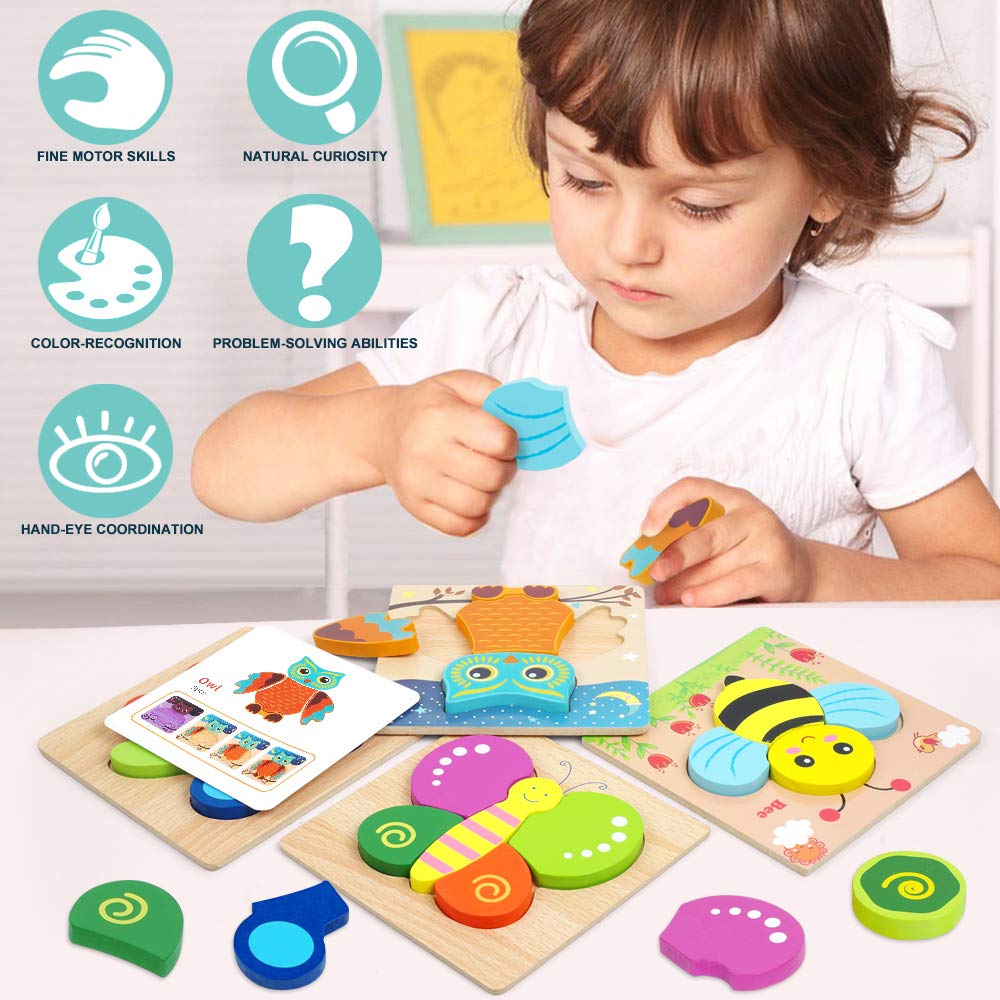 Foto 6 pulgar | Venta Internacional - Puzzles Lurlin Con Forma De Rompecabezas De Madera Para Niños De 1 A 3 Años