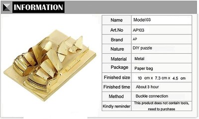 Foto 2 | Venta Internacional - Kit De Maquetas De Rompecabezas De Metal 3d Para Adultos Y Niños, Montaje Por Ti Mismo