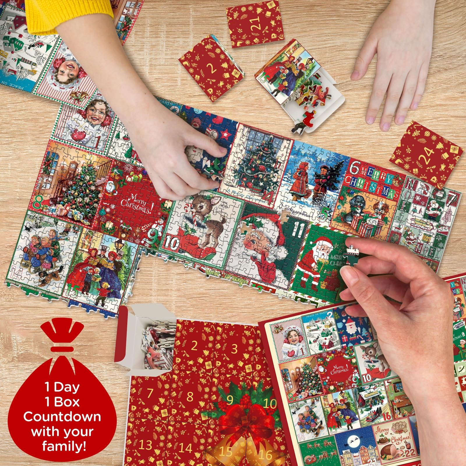 Foto 5 | Venta Internacional - Rompecabezas De Calendario De Adviento De Navidad, 1000 Piezas, Boldin