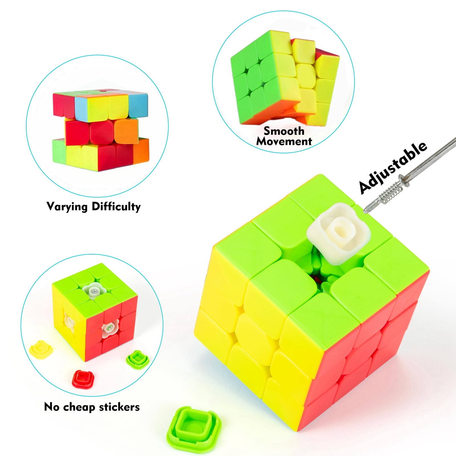 Foto 5 | Venta Internacional - Speed Cube Jurnwey 3x3x3 Sin Pegatinas Con Tutorial Para Niños