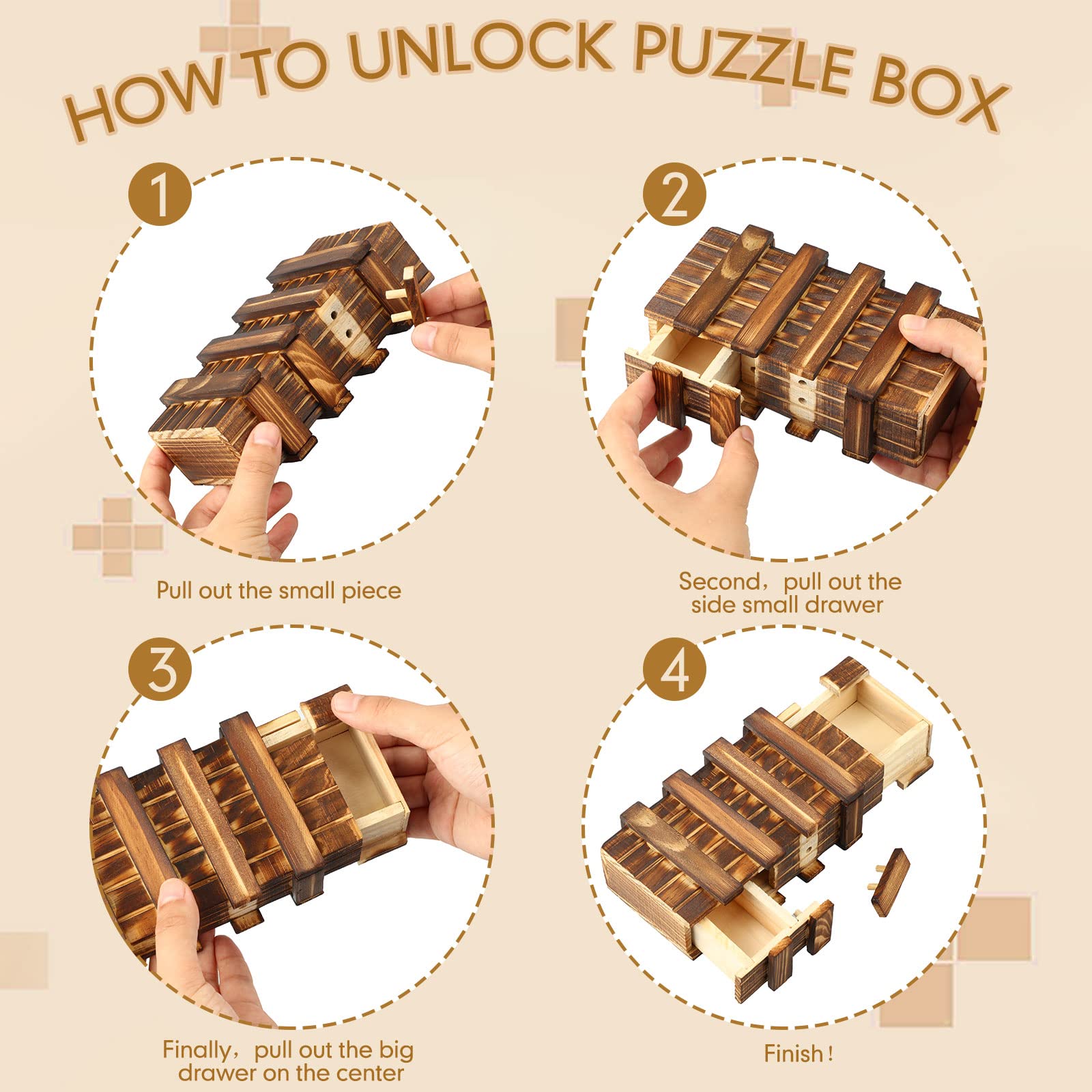 Foto 4 pulgar | Puzzle Box Civaner Caja 3D de Madera con Dinero Acertijo para Adultos - Venta Internacional