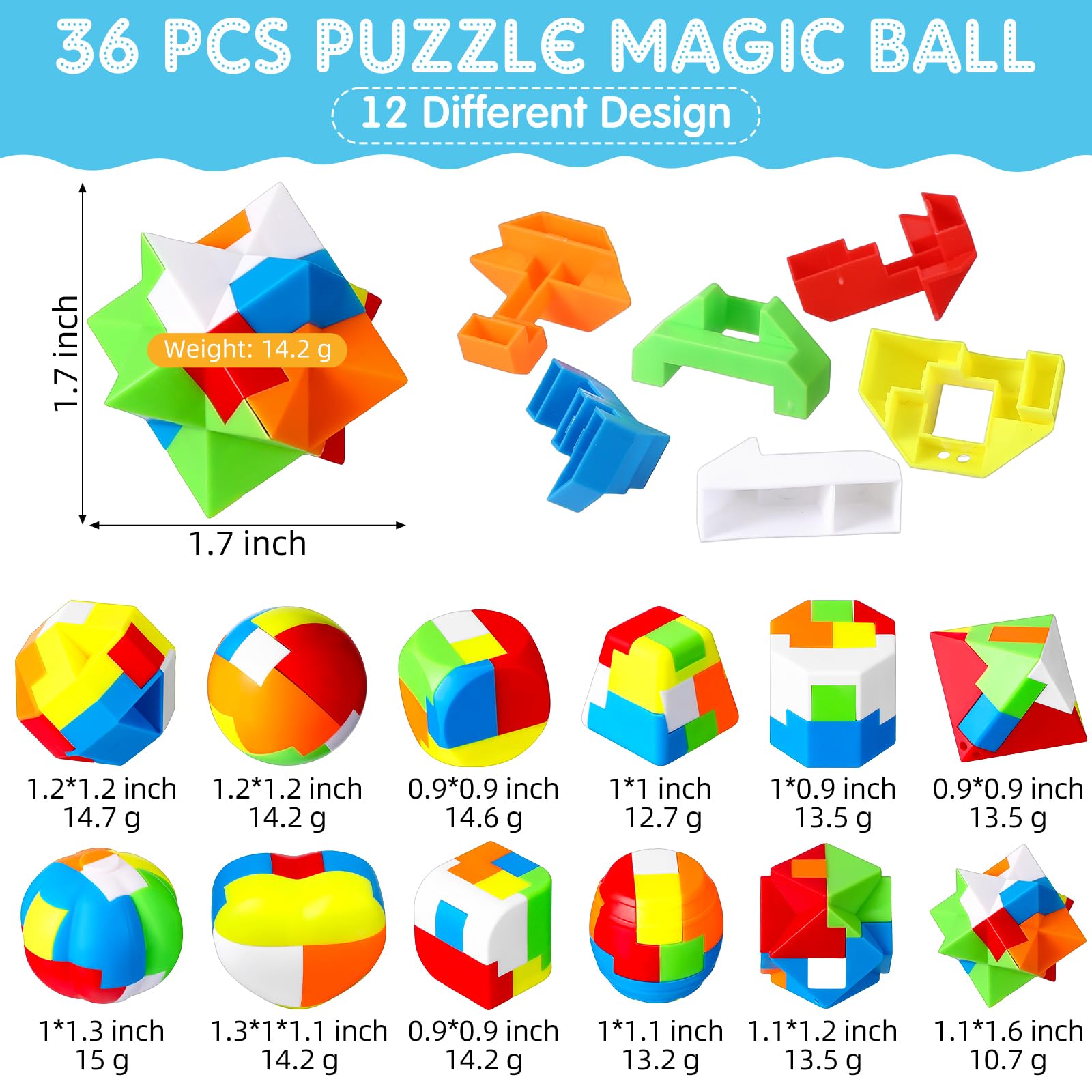 Foto 3 pulgar | Brain Teaser Puzzles Jenaai 36 Unidades Esfera De Plástico Para Niños - Venta Internacional