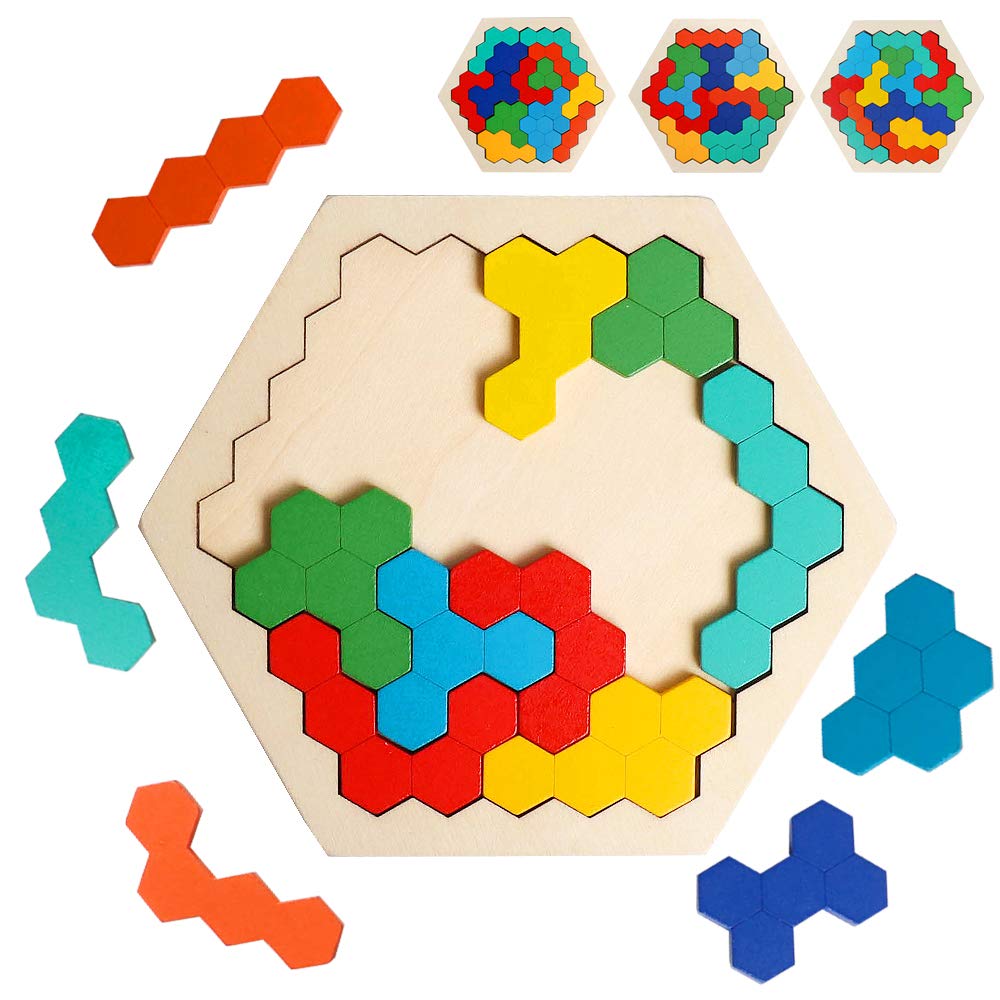 Foto 2 pulgar | Puzle Hexagonal De Madera Usatdd Rainbow Para Niños Y Adultos - Venta Internacional