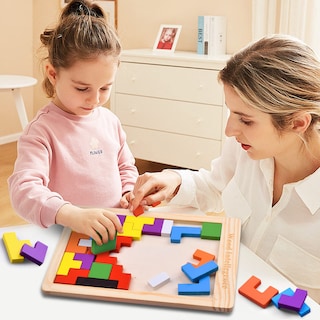 Foto 4 | Puzles De Madera Fftroc Para Niños De 4 A 8 A 10 Años Con Bloques Rusos - Venta Internacional