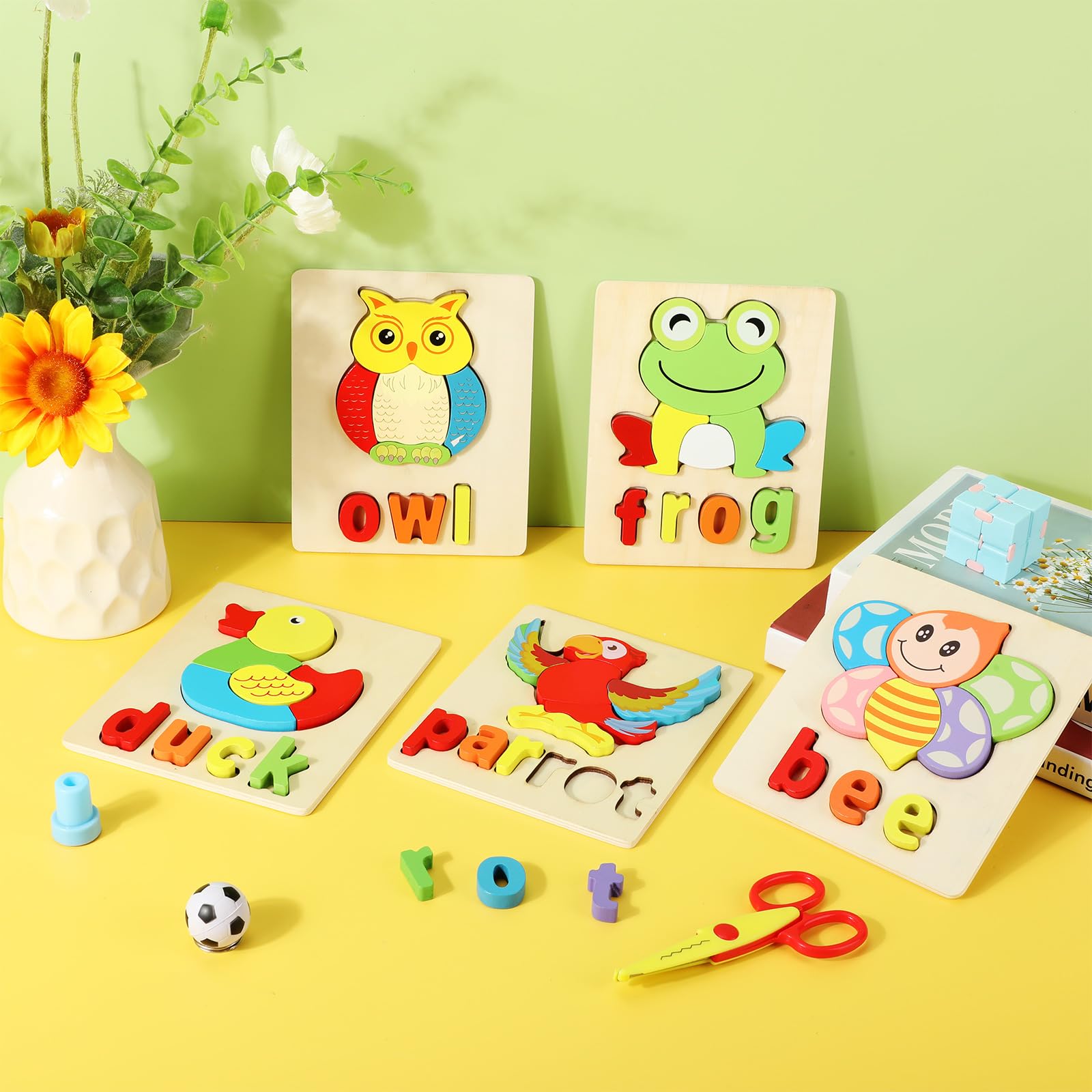Foto 3 pulgar | Rompecabezas de Madera Jerify con el Alfabeto de Animales para Niños Pequeños de 1 a 3 Años - Venta Internacional