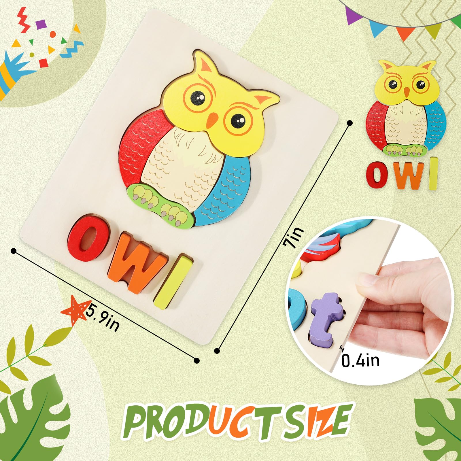Foto 4 pulgar | Rompecabezas de Madera Jerify con el Alfabeto de Animales para Niños Pequeños de 1 a 3 Años - Venta Internacional