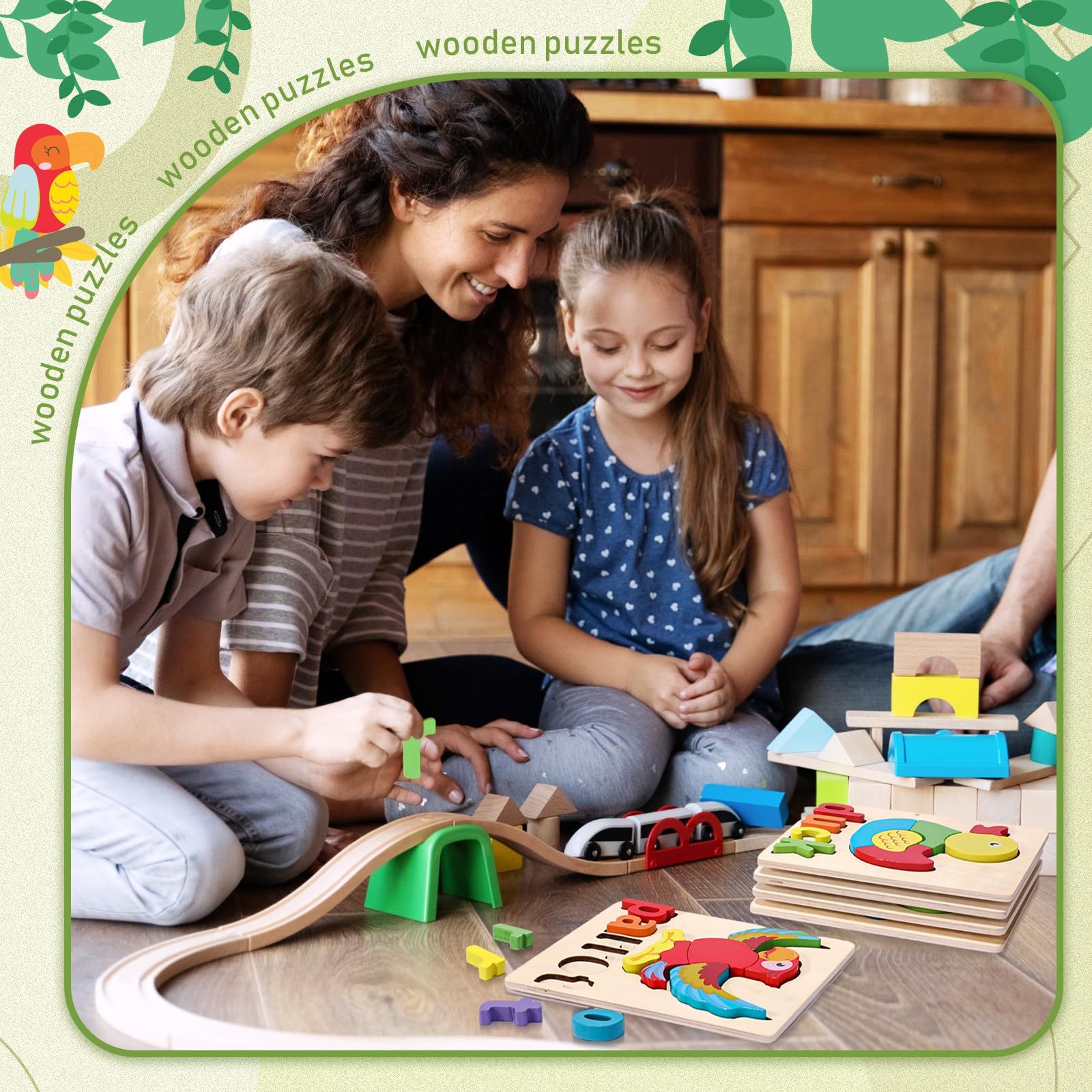 Foto 6 | Rompecabezas de Madera Jerify con el Alfabeto de Animales para Niños Pequeños de 1 a 3 Años - Venta Internacional