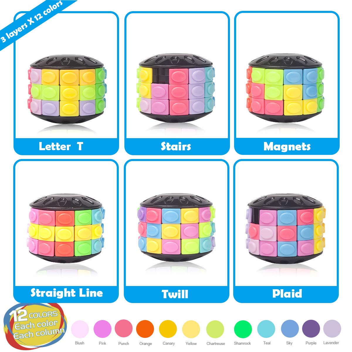 Foto 3 pulgar | Puzzle R.Y.Toys Gira y Desliza en 3 Capas y 12 Colores - Venta Internacional