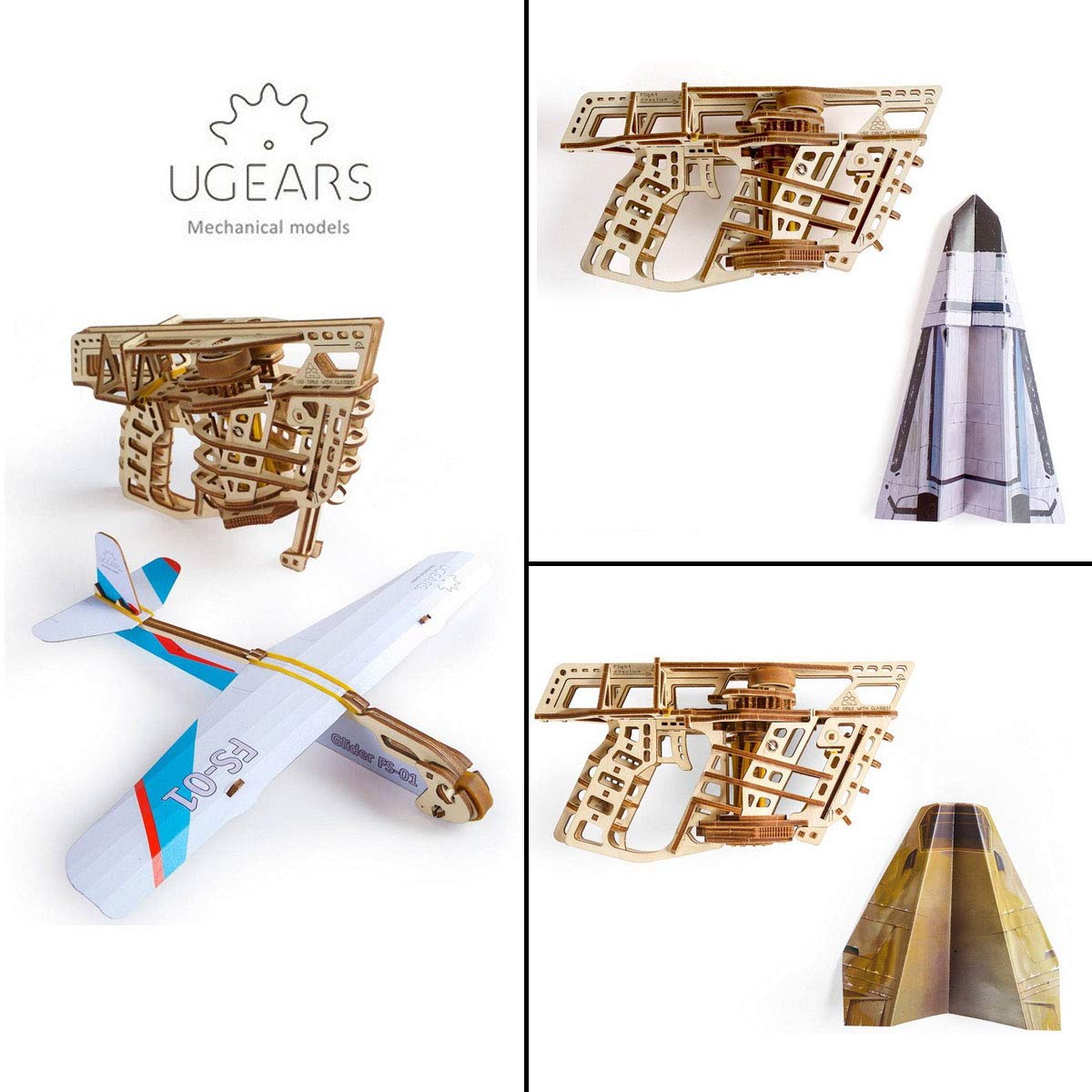 Foto 6 pulgar | Lanzador Mecánico Ugears Flight Starter Con 3 Aviones - Venta Internacional