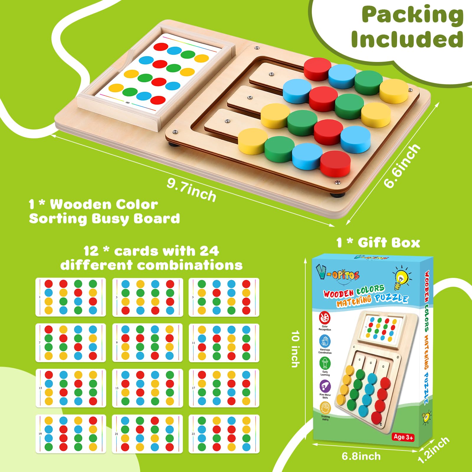 Foto 6 pulgar | Juguete de Rompecabezas V-Opitos Juego de Colores para Niños de 3 a 8 Años - Venta Internacional