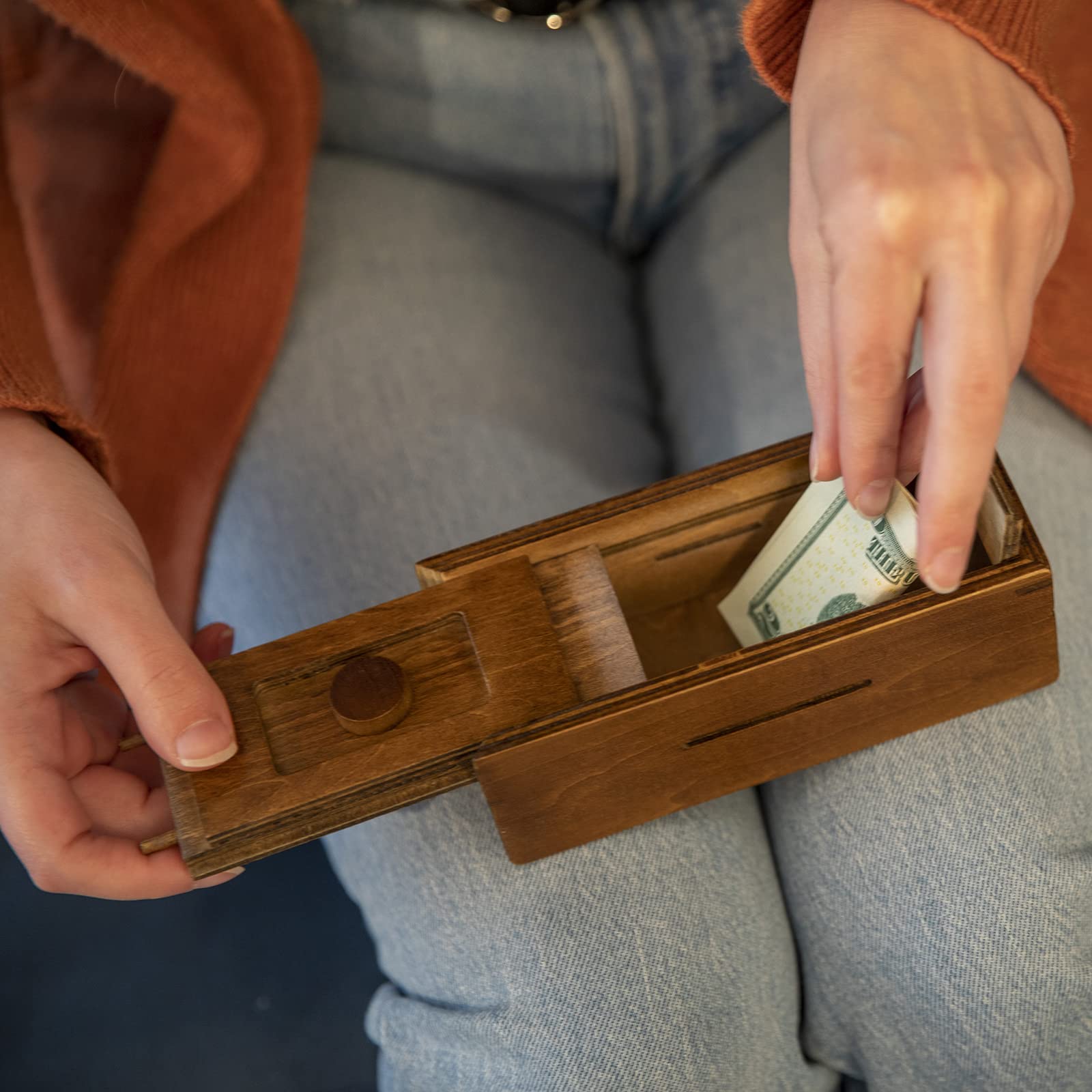 Foto 6 pulgar | Las Piezas Y Piezas De La Caja De Rompecabezas Guardan Tu Dinero En Efectivo, Un Secreto De Madera - Venta Internaciona