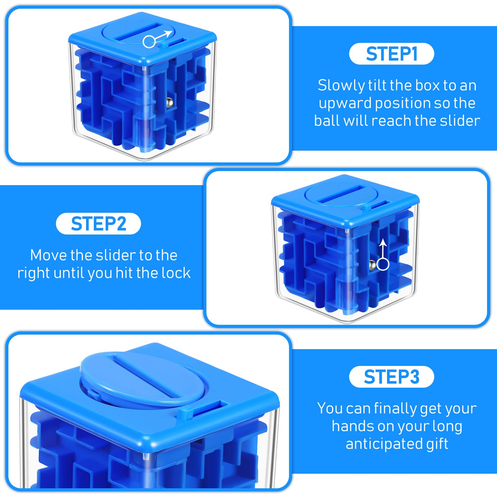 Foto 7 pulgar | Pack De 3 Cajas De Regalo Money Maze Puzzle Para Niños Y Adultos - Venta Internacional.