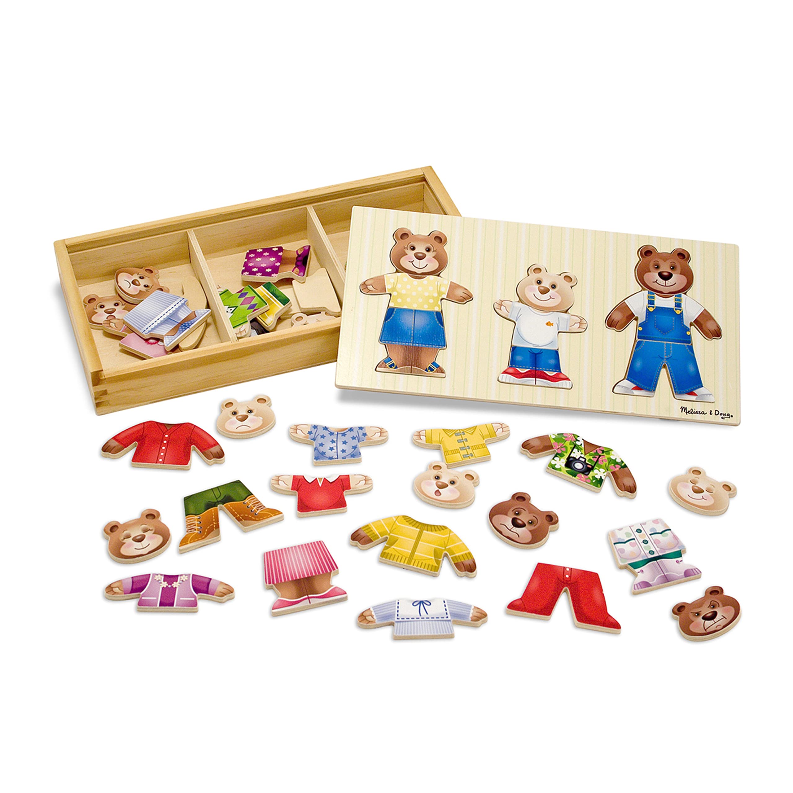 Foto 2 pulgar | Puzzle Melissa & Doug Mix 'n Match Wooden Bear Family 45 Unidades - Venta Internacional