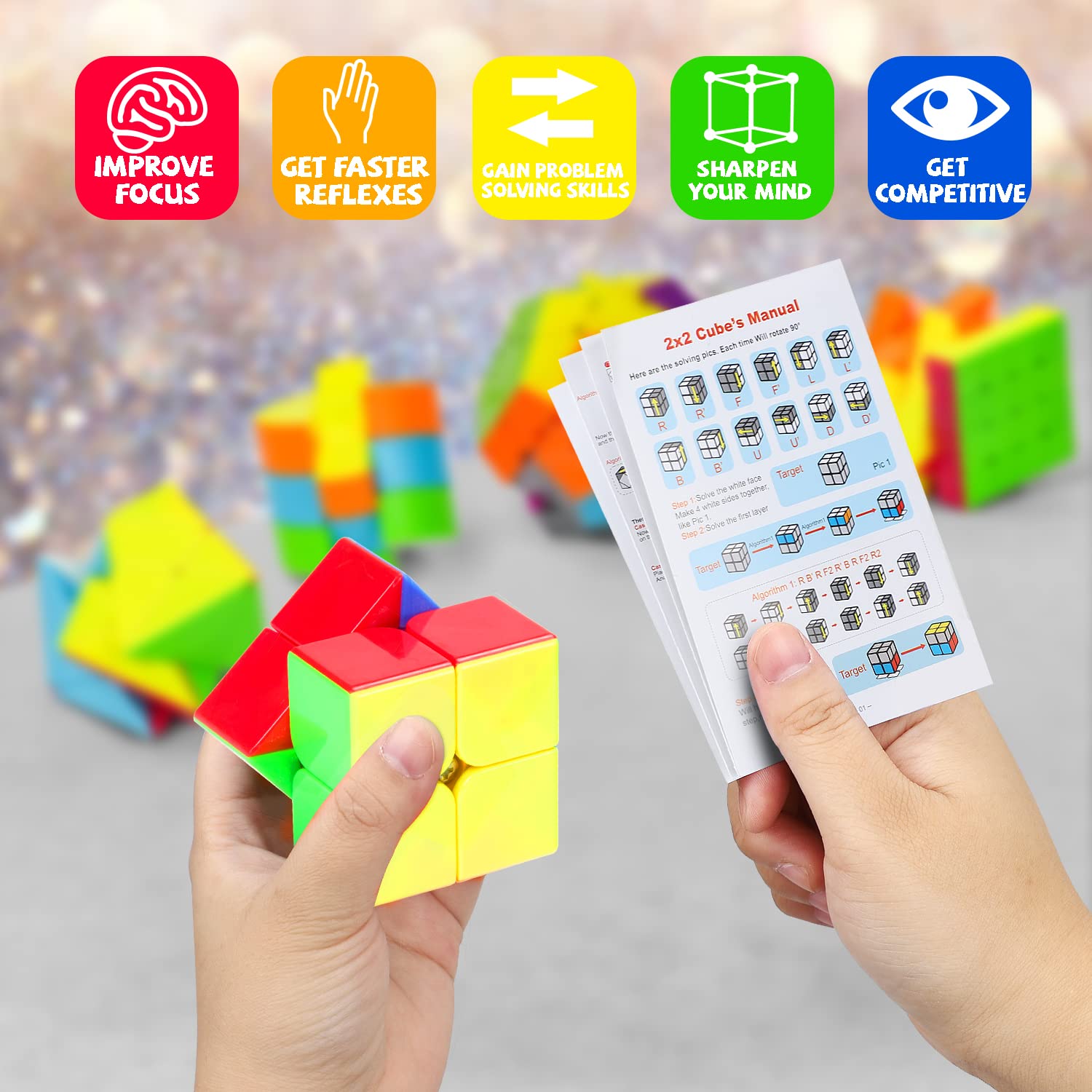 Foto 4 pulgar | Juego Speed Cube Toy Life, Paquete De 10 Cubos Mágicos Para Niños Y Adultos - Venta Internacional