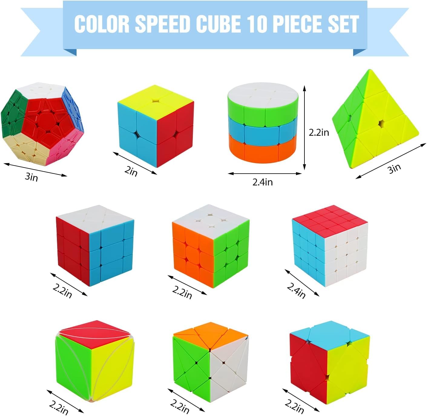 Foto 6 pulgar | Juego Speed Cube Toy Life, Paquete De 10 Cubos Mágicos Para Niños Y Adultos - Venta Internacional