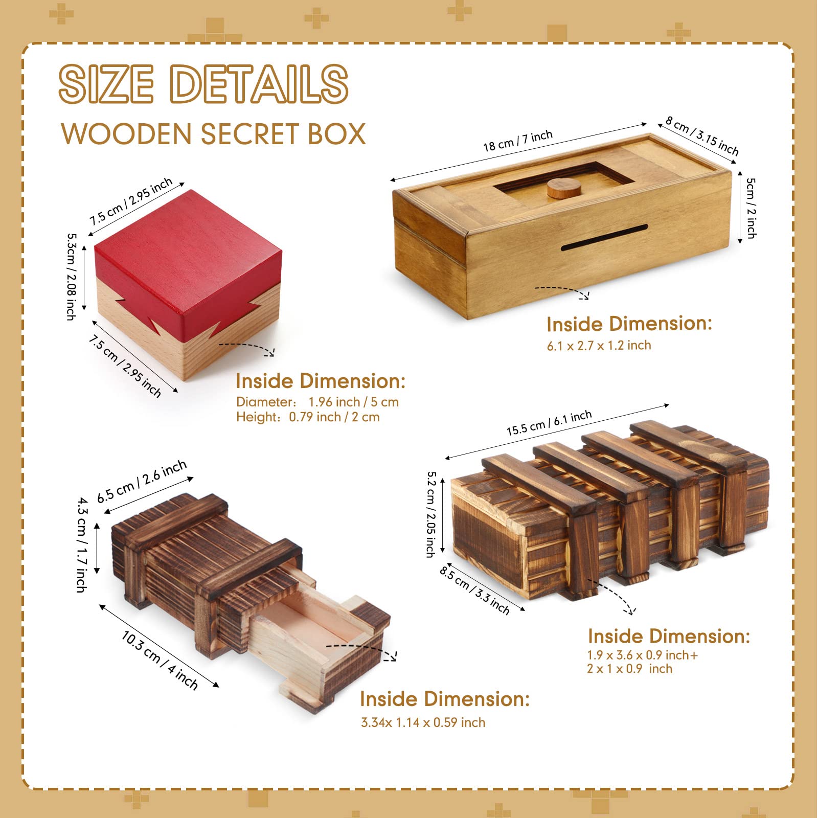 Foto 3 pulgar | Caja de Rompecabezas de Madera Zhanmai con Compartimento Secreto  Juego Interactivo y Decorativo - Venta Internacional