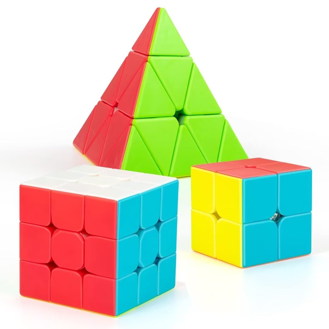 Foto 2 pulgar | Cubo de velocidad Jurnwey Stickerless Magic 2x2x2 3x3x3 Pyramid - Venta Internacional