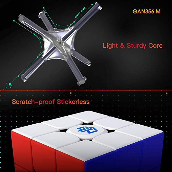 Foto 5 | Buque Insignia Magnético Sin Pegatinas Speed Cube Gan 356 M, 3 X 3 - Venta Internacional.