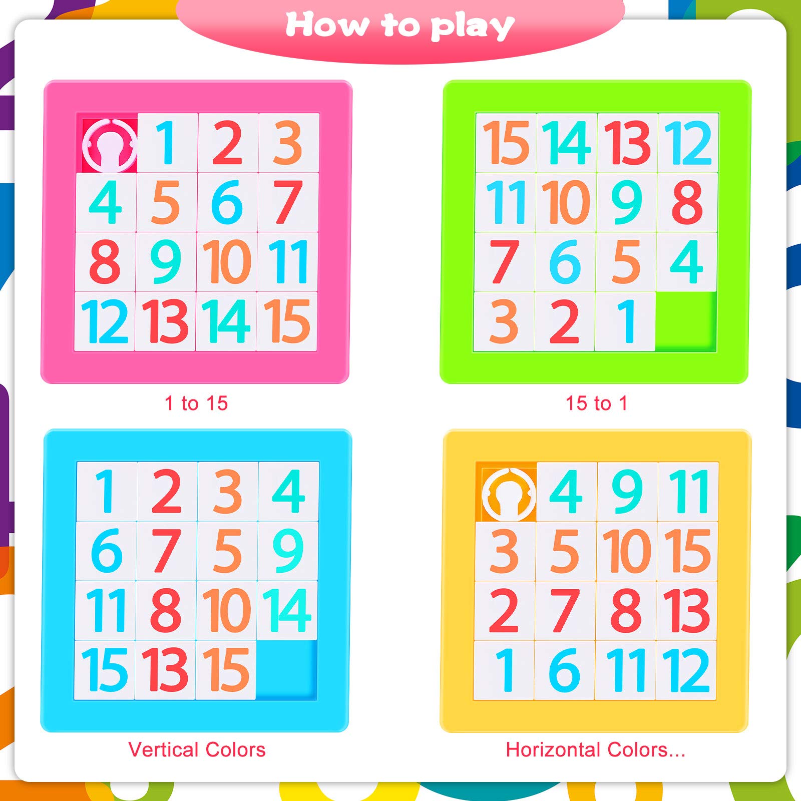 Foto 4 pulgar | Puzzle con Números en Forma de Diapositiva Sumind 8 Piezas - Venta Internacional