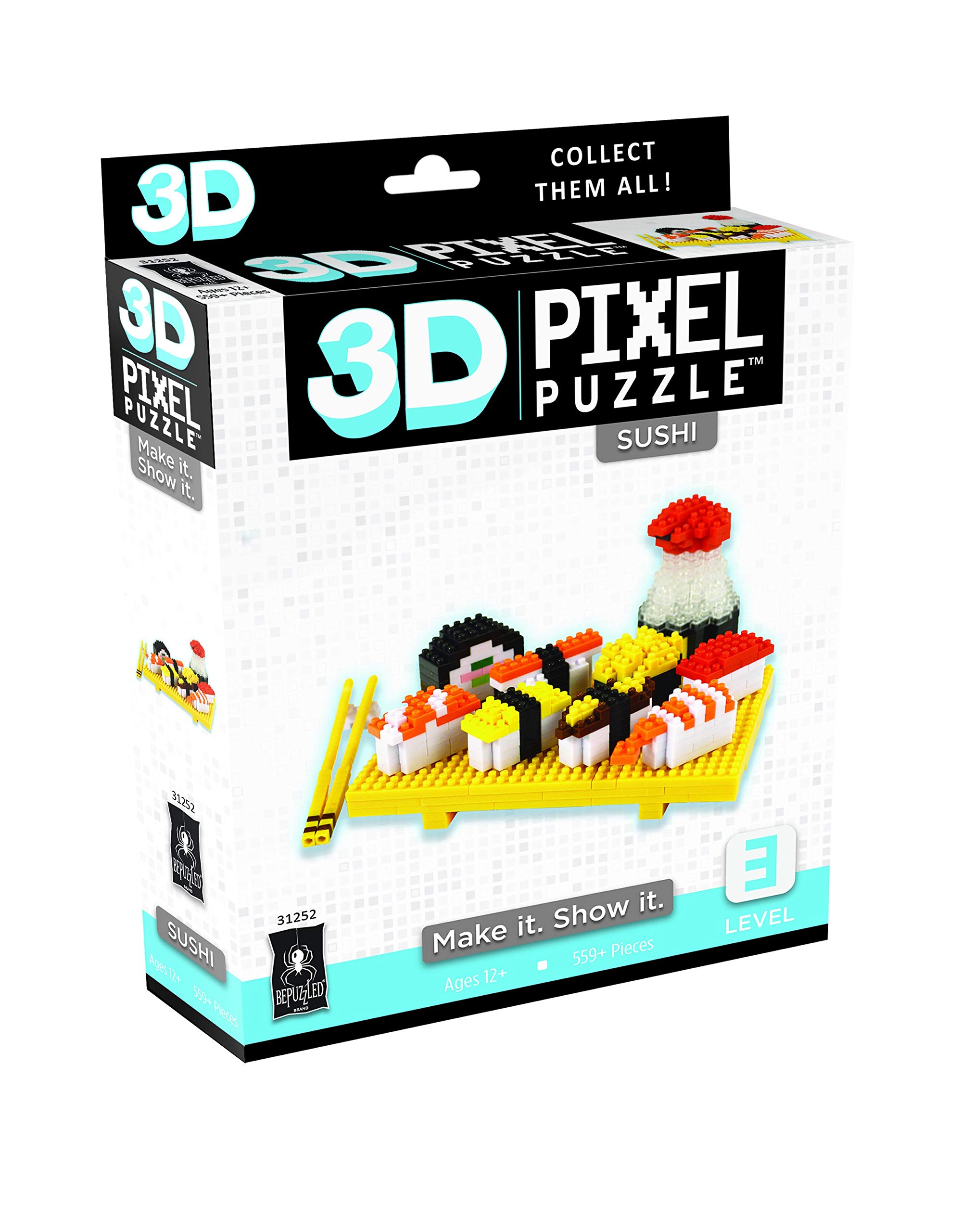 Foto 2 pulgar | Plato de Sushi Bepuzzled Deluxe con Rompecabezas de Píxeles 3D - Venta Internacional