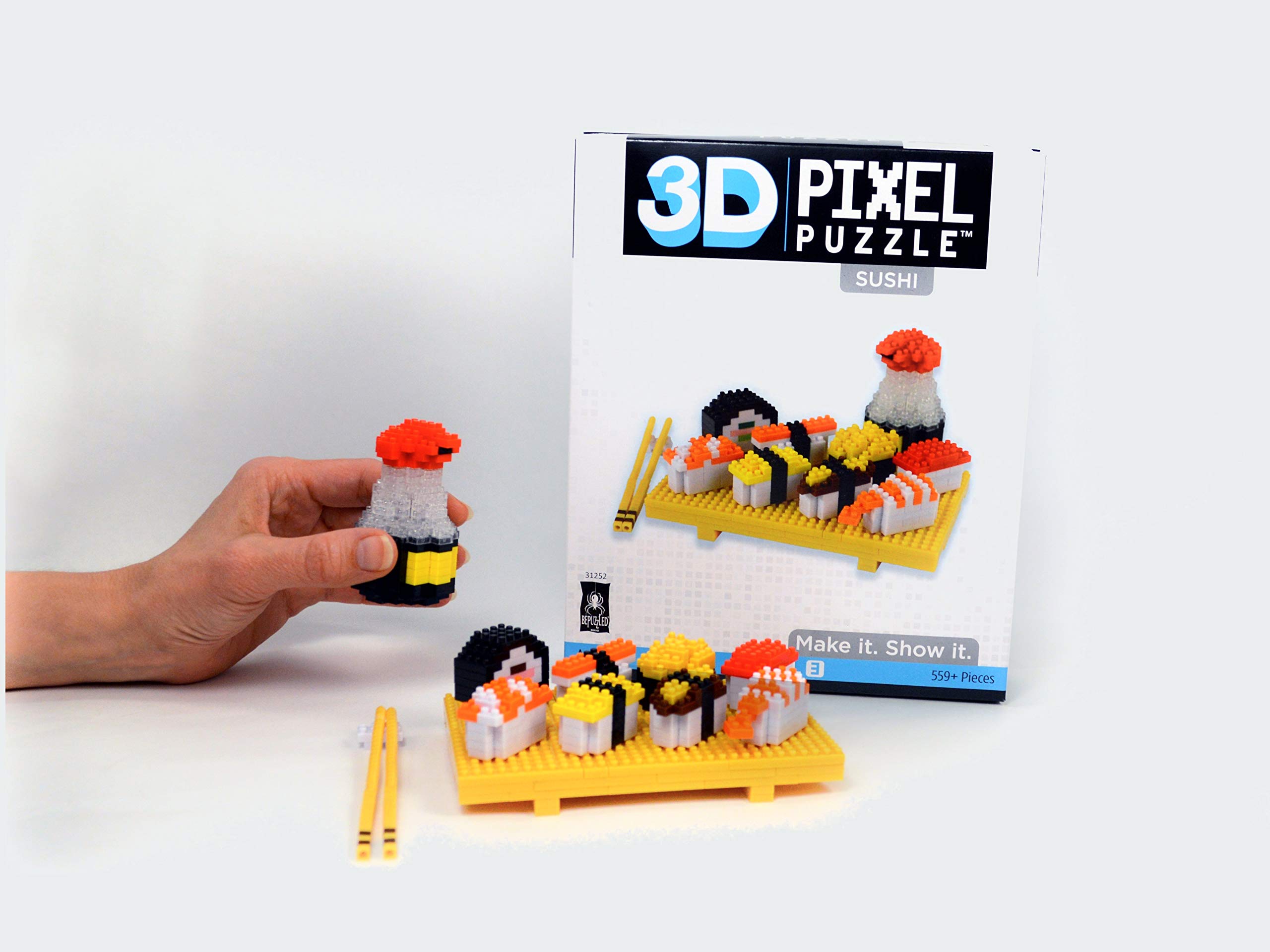 Foto 5 pulgar | Plato de Sushi Bepuzzled Deluxe con Rompecabezas de Píxeles 3D - Venta Internacional