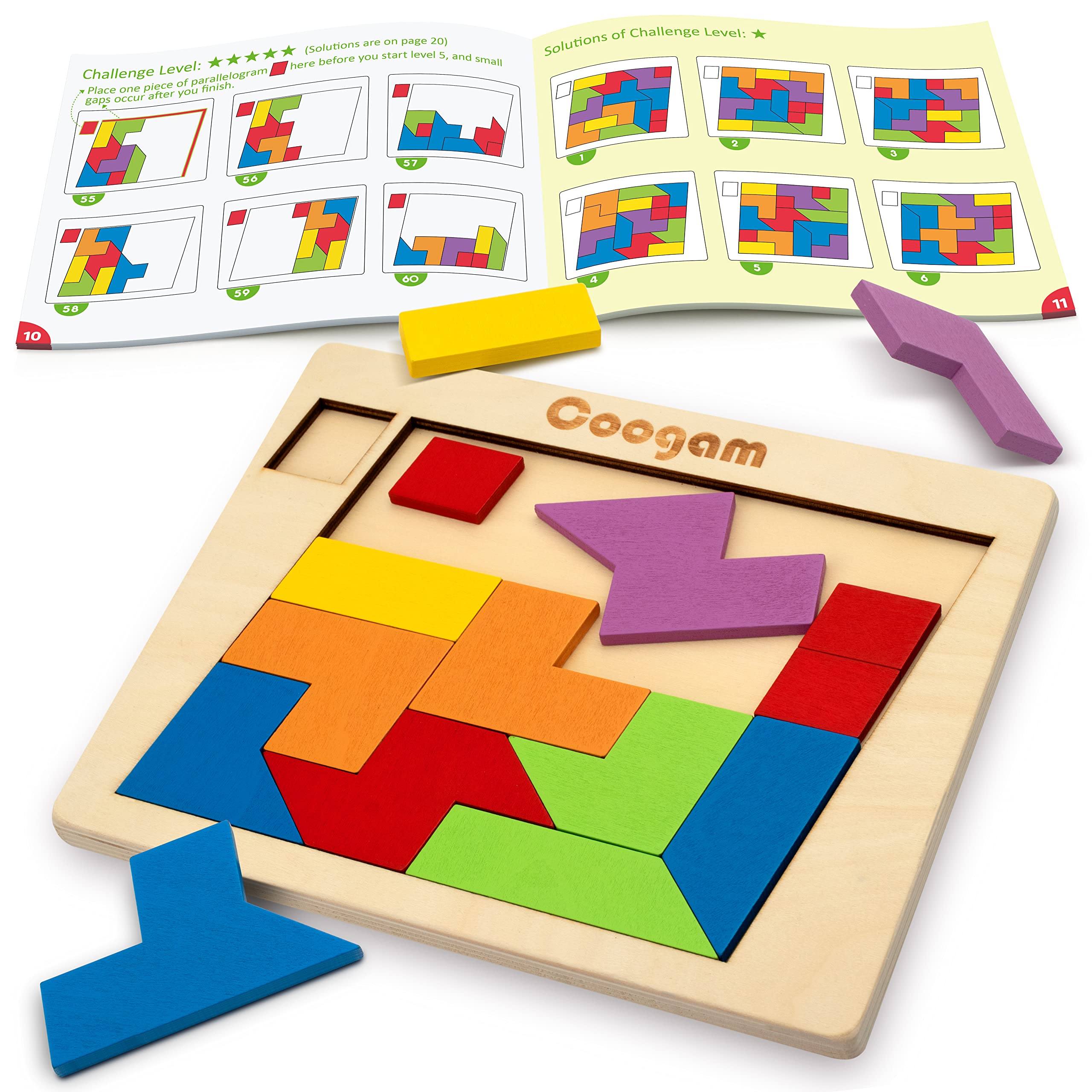 Juego Logic Tangram Puzzle Coogam de Madera 3d - Venta Internacional $396