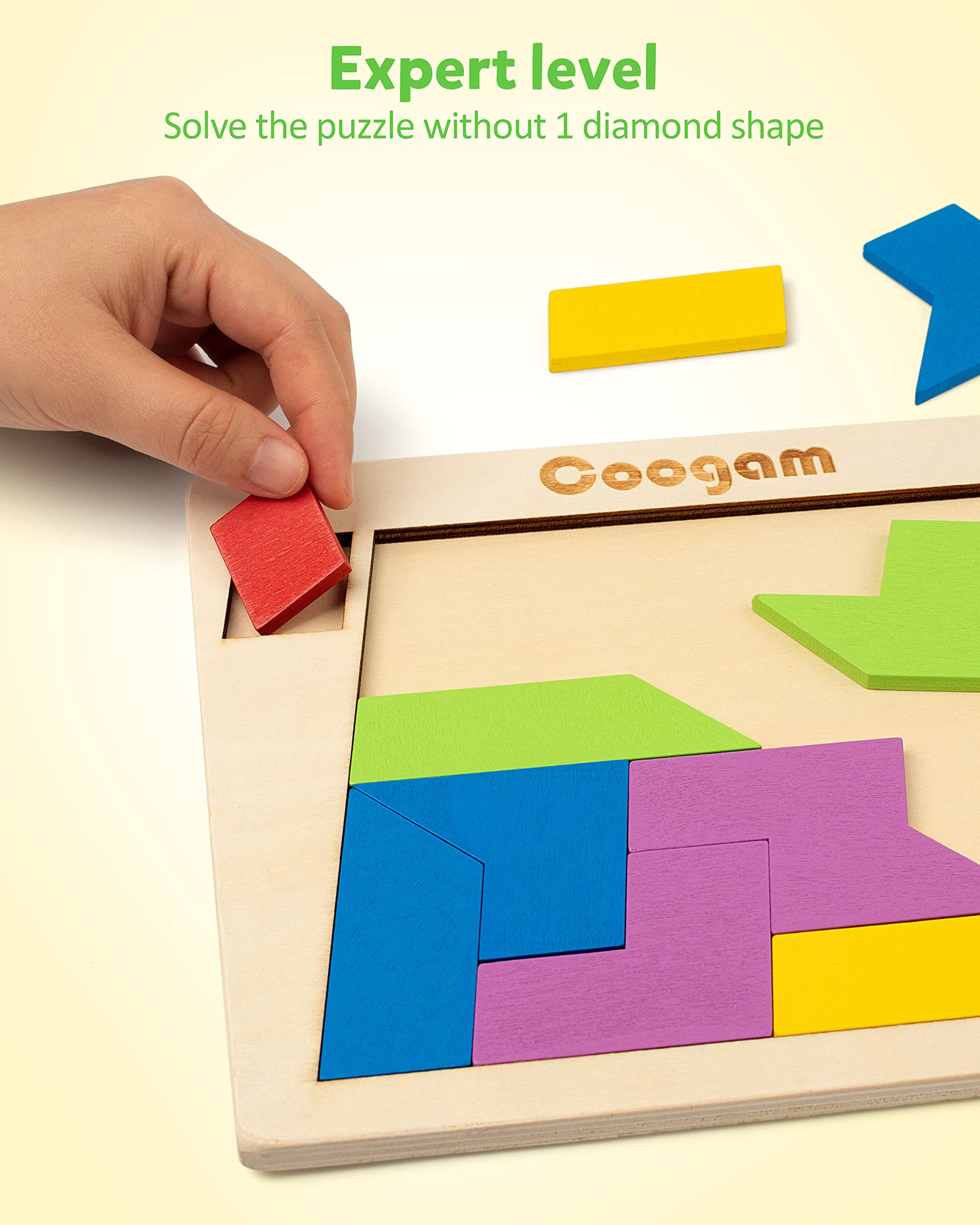 Foto 6 pulgar | Juego Logic Tangram Puzzle Coogam de Madera 3d - Venta Internacional