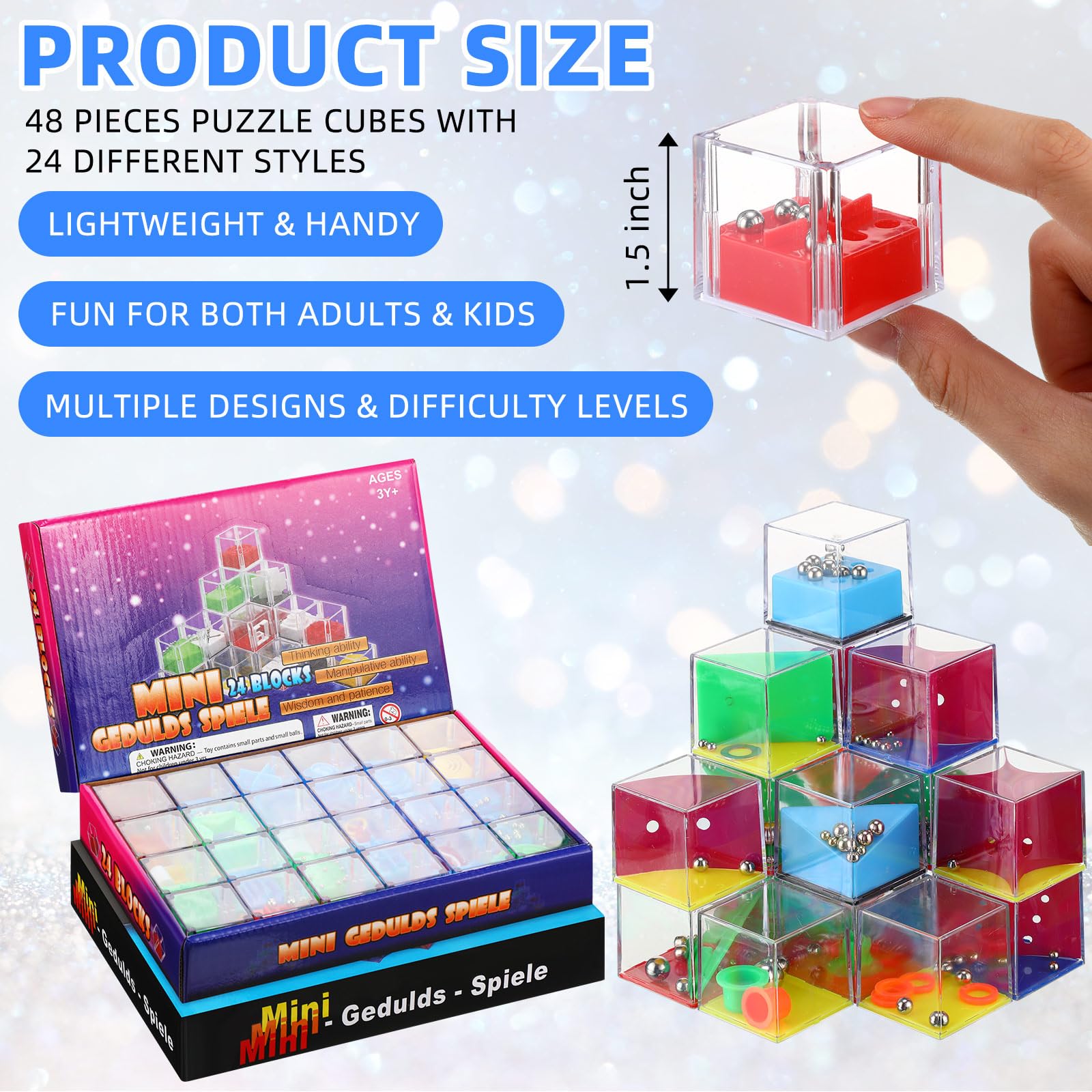 Foto 2 | Caja De Equilibrio En Forma De Cubo 3d Teaser Puzzle Sotiff 48 Unidades - Venta Internacional