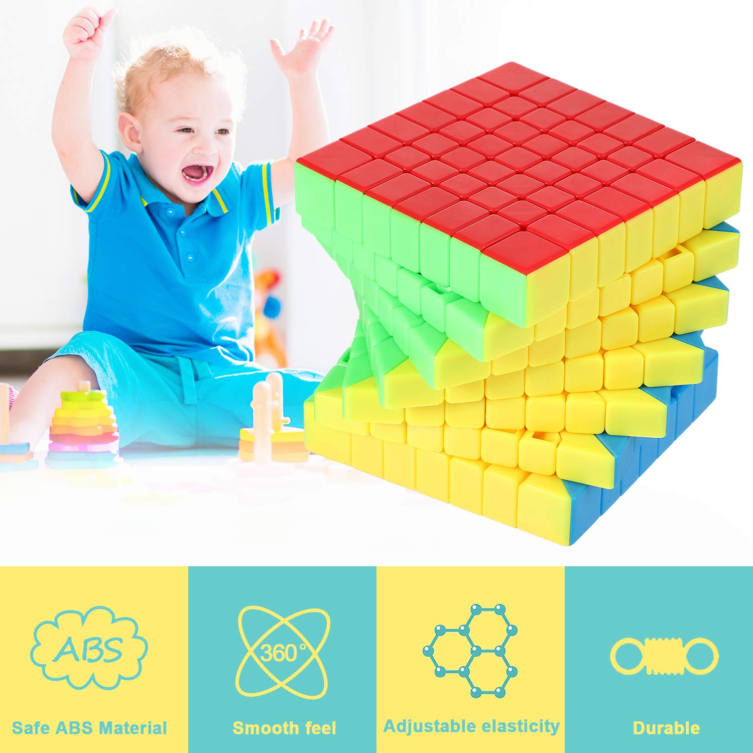 Foto 4 pulgar | Juego Speed Cube Gejoy 4x4, 5 X 5, 6 X 6, 7 X 7 X 7 Pulgadas, Sin Pegatinas, 4 Piezas - Venta Internacional.