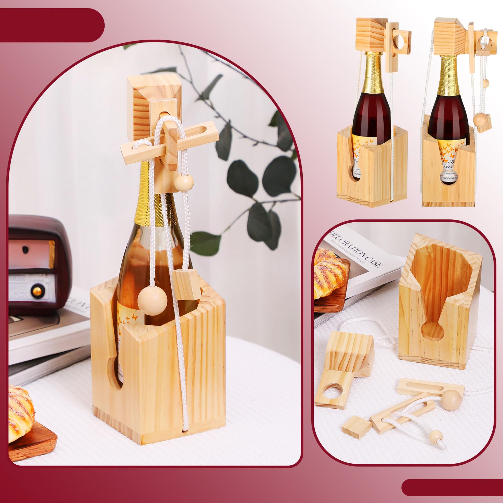 Foto 7 pulgar | Botellero Jenaai, Juego De Rompecabezas 2 Unidades Wood Lock Para Adultos - Venta Internacional