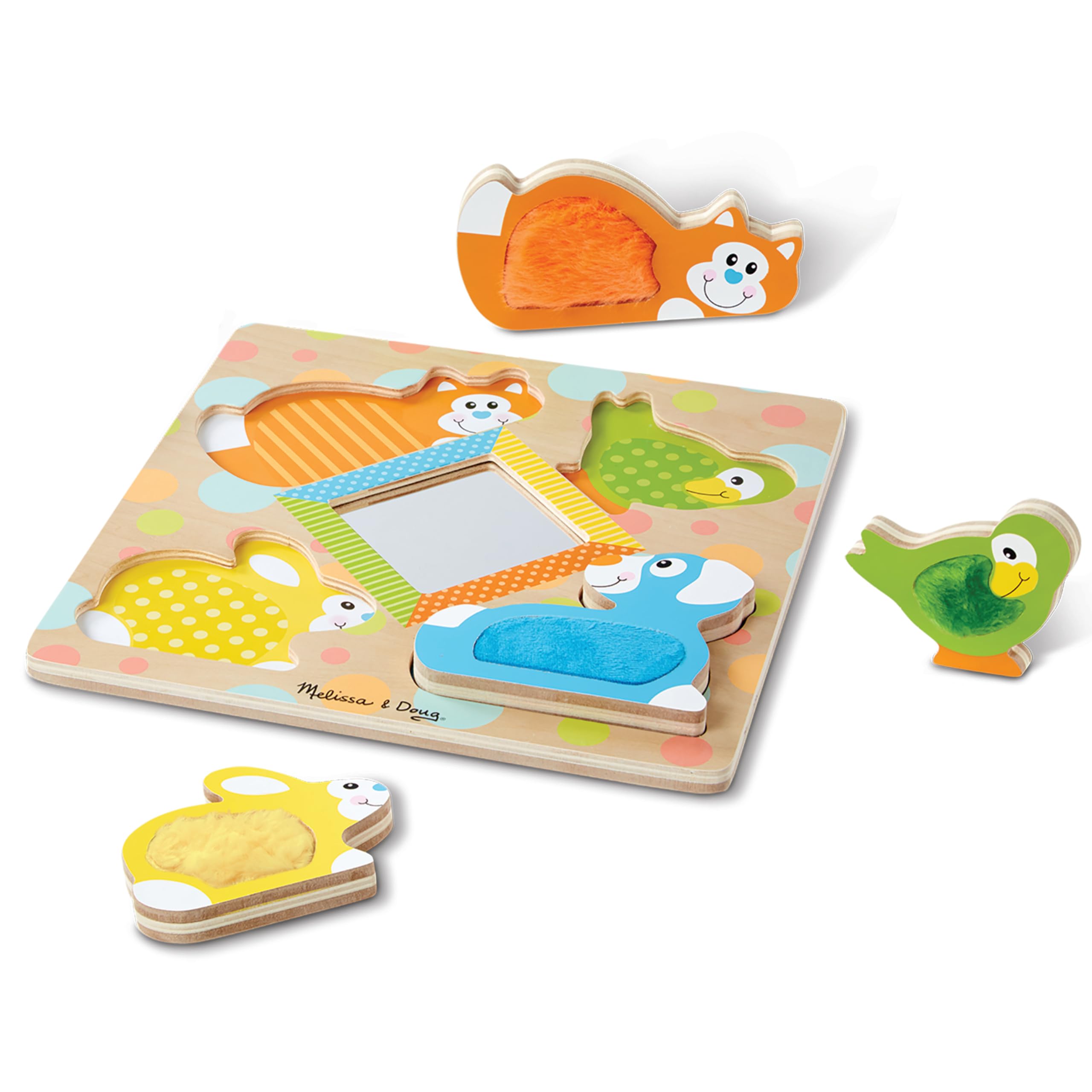 Rompecabezas de Madera con Espejo y Animales Texturizados Melissa & Doug - Venta Internacional