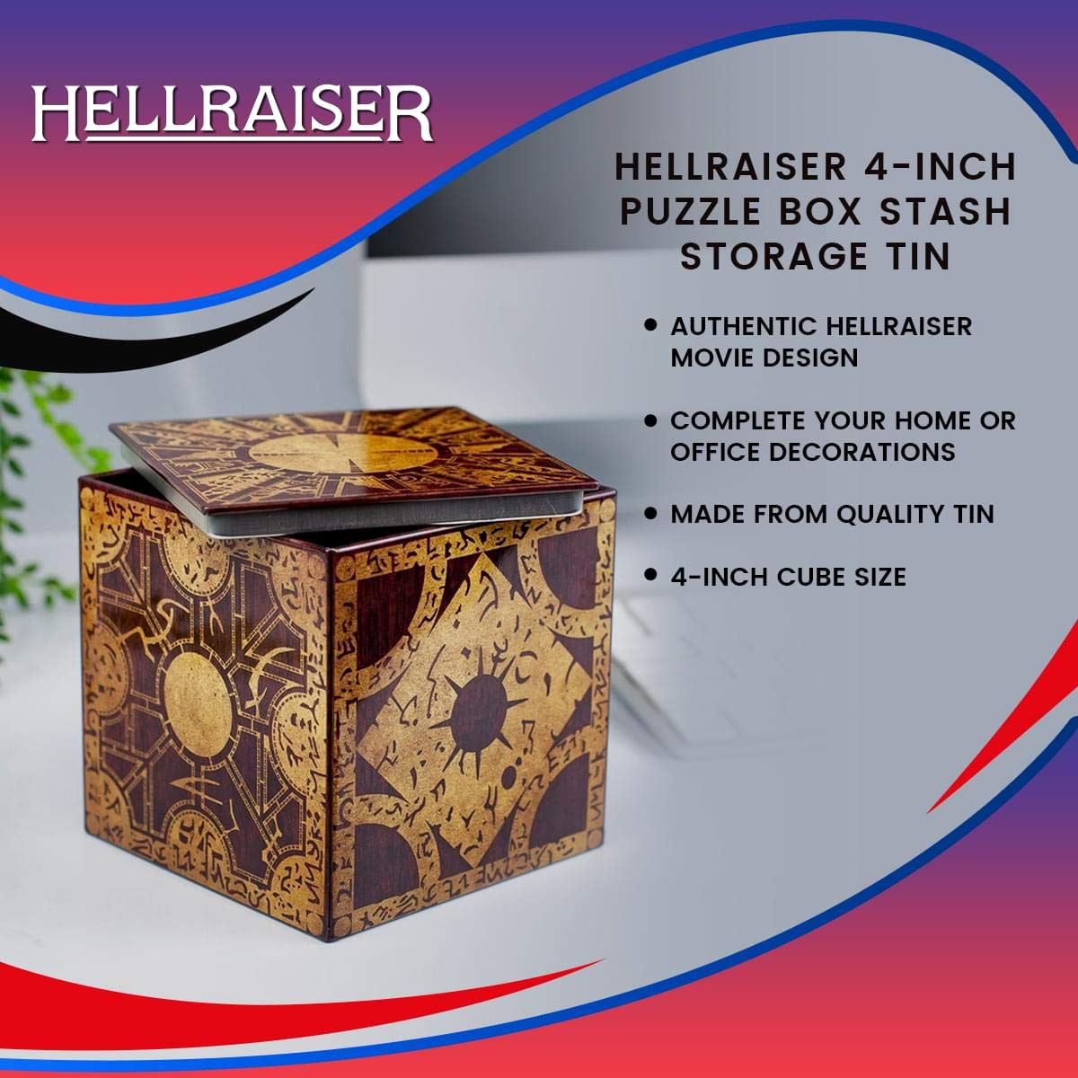 Foto 8 pulgar | Caja De Almacenamiento Para Rompecabezas Hellraiser De 10 Cm Con Licencia - Venta Internacional.