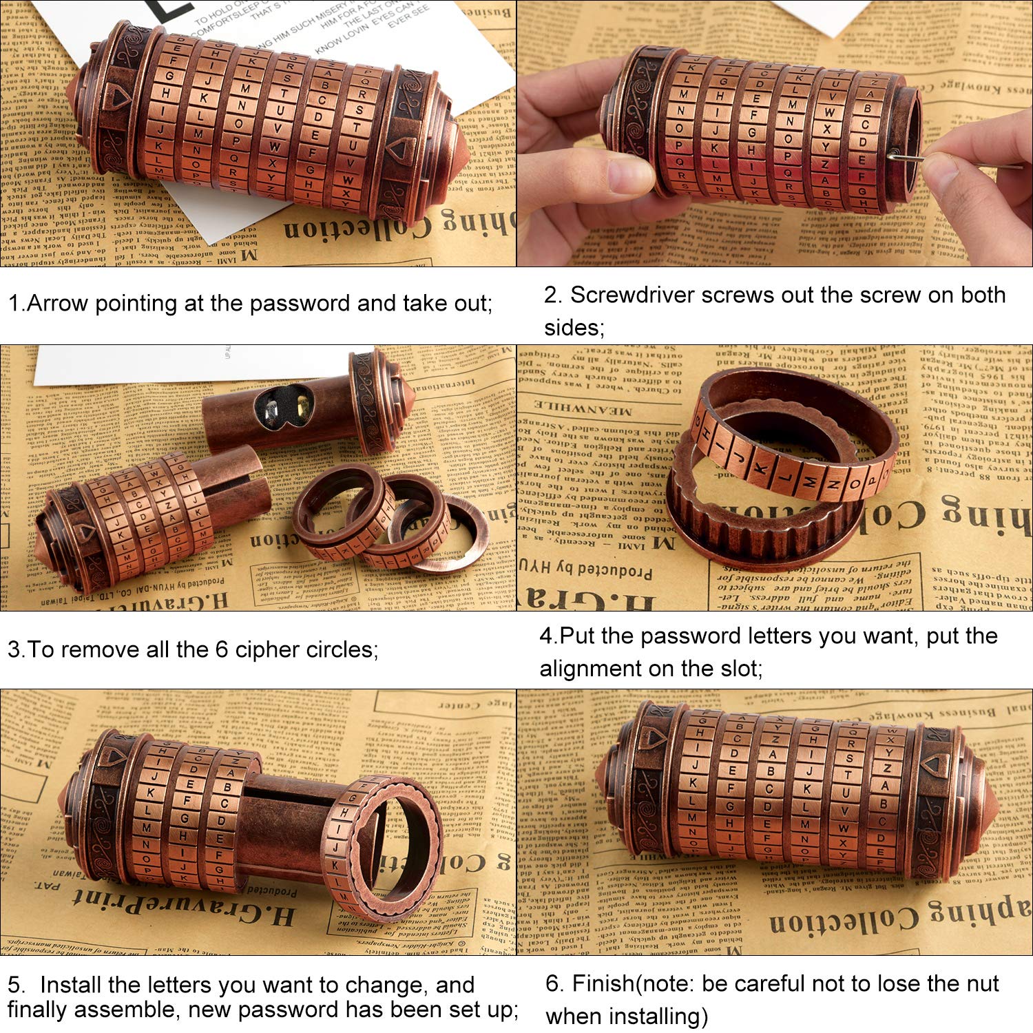 Foto 4 pulgar | Regalo Tuparka Da Vinci Code Mini Cryptex con Anillos y Juego de Tarjetas - Venta Internacional