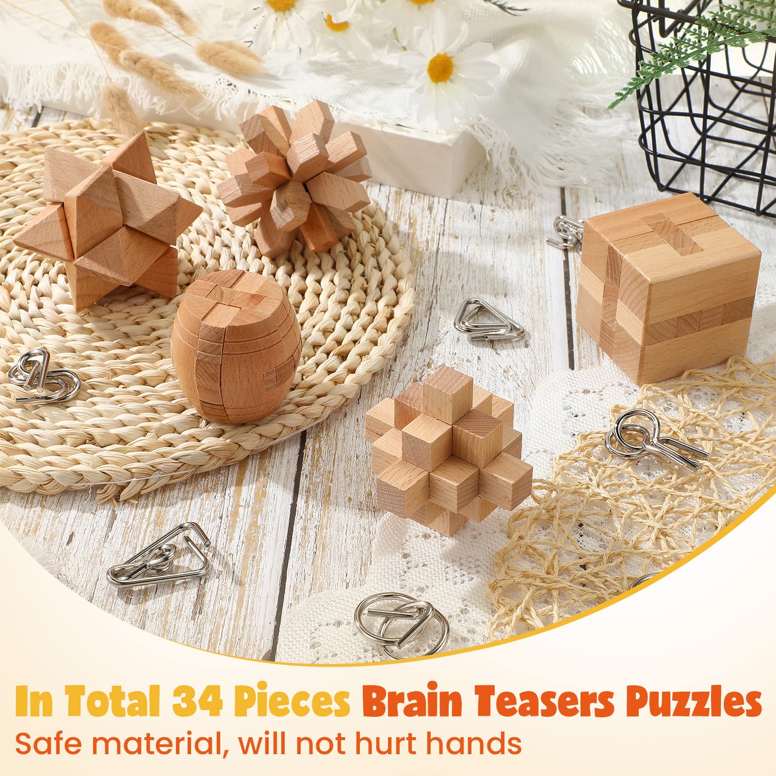 Foto 8 pulgar | Puzzles Brain Teaser Tuanse 34 Unidades para Niños Y Adultos - Venta Internacional