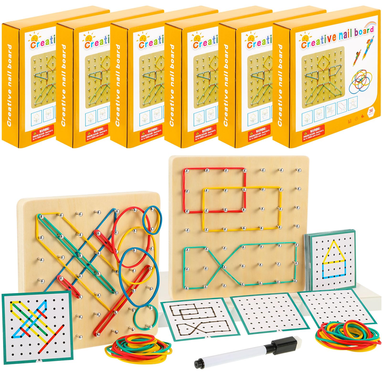 Foto 1 | Set Geoboard Jenaai 6 de Madera con Gomas Elásticas - Venta Internacional