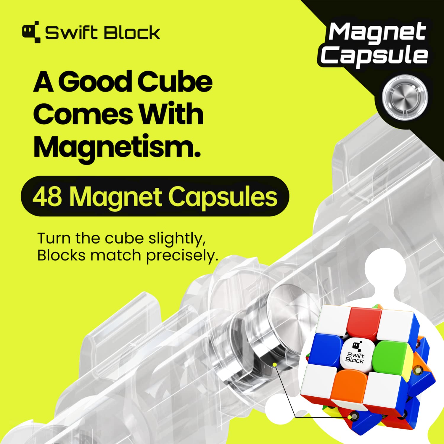 Foto 3 pulgar | Speed Cube Swift Block 355s Gan Magnético 3 X 3 Pulgadas Sin Adhesivo - Venta Internacional