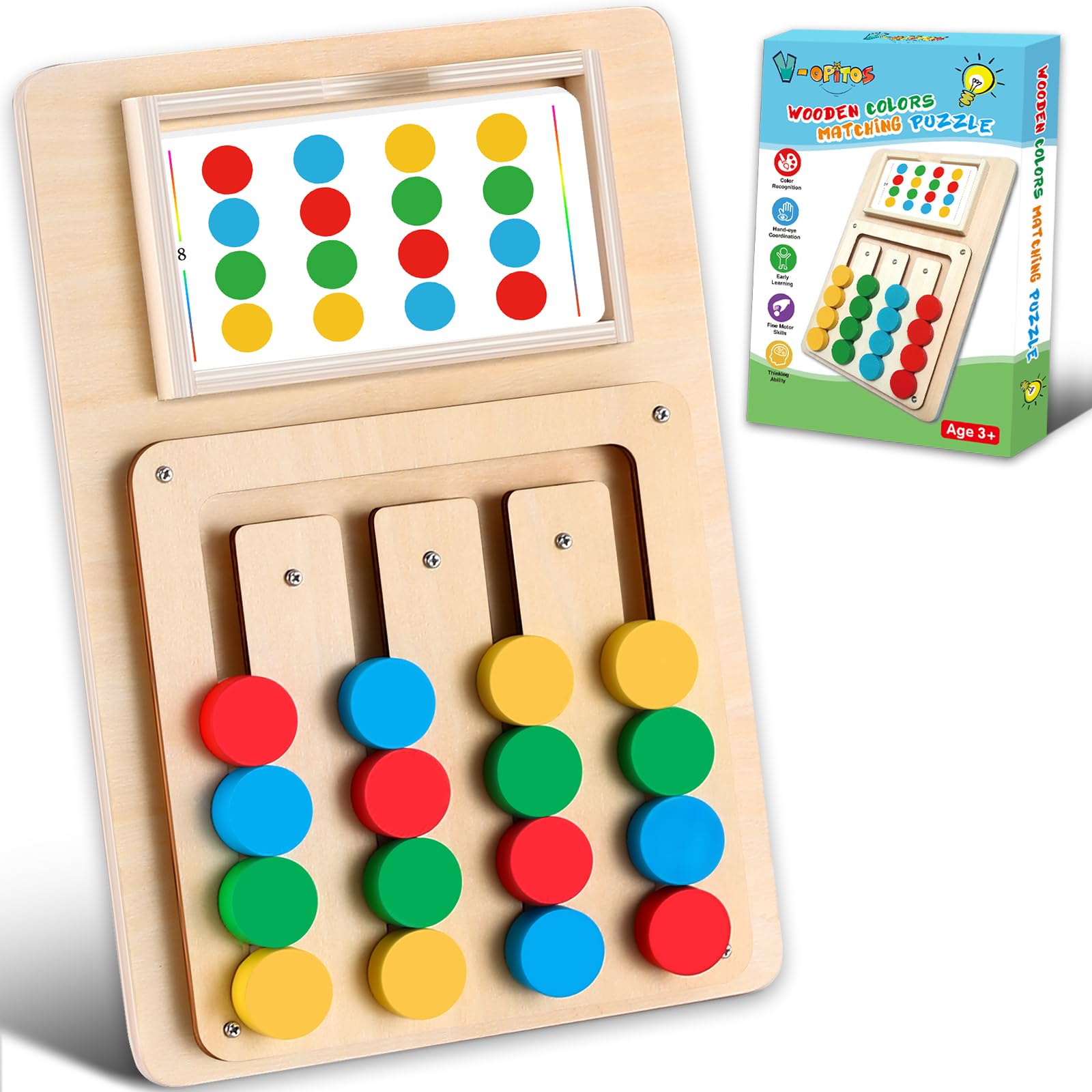 Juguete De Rompecabezas V-opitos A Juego De Colores Para Niños De 3 A 8 Años - Venta Internacional