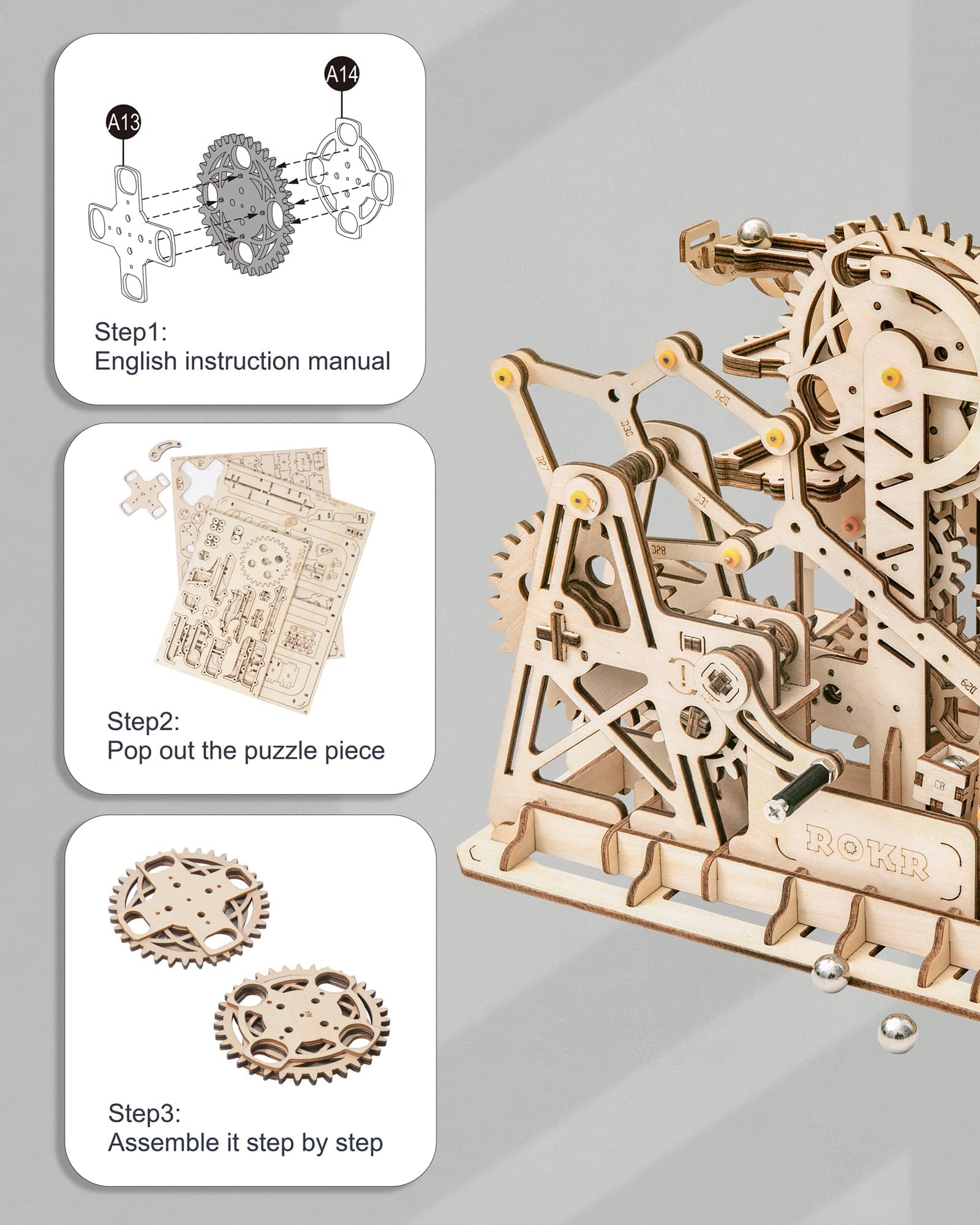 Foto 5 | Puzle De Madera 3d Rokr Fortress Modelo Diy Juguete De Montaje Para Mayores De 14 Años - Venta Internacional