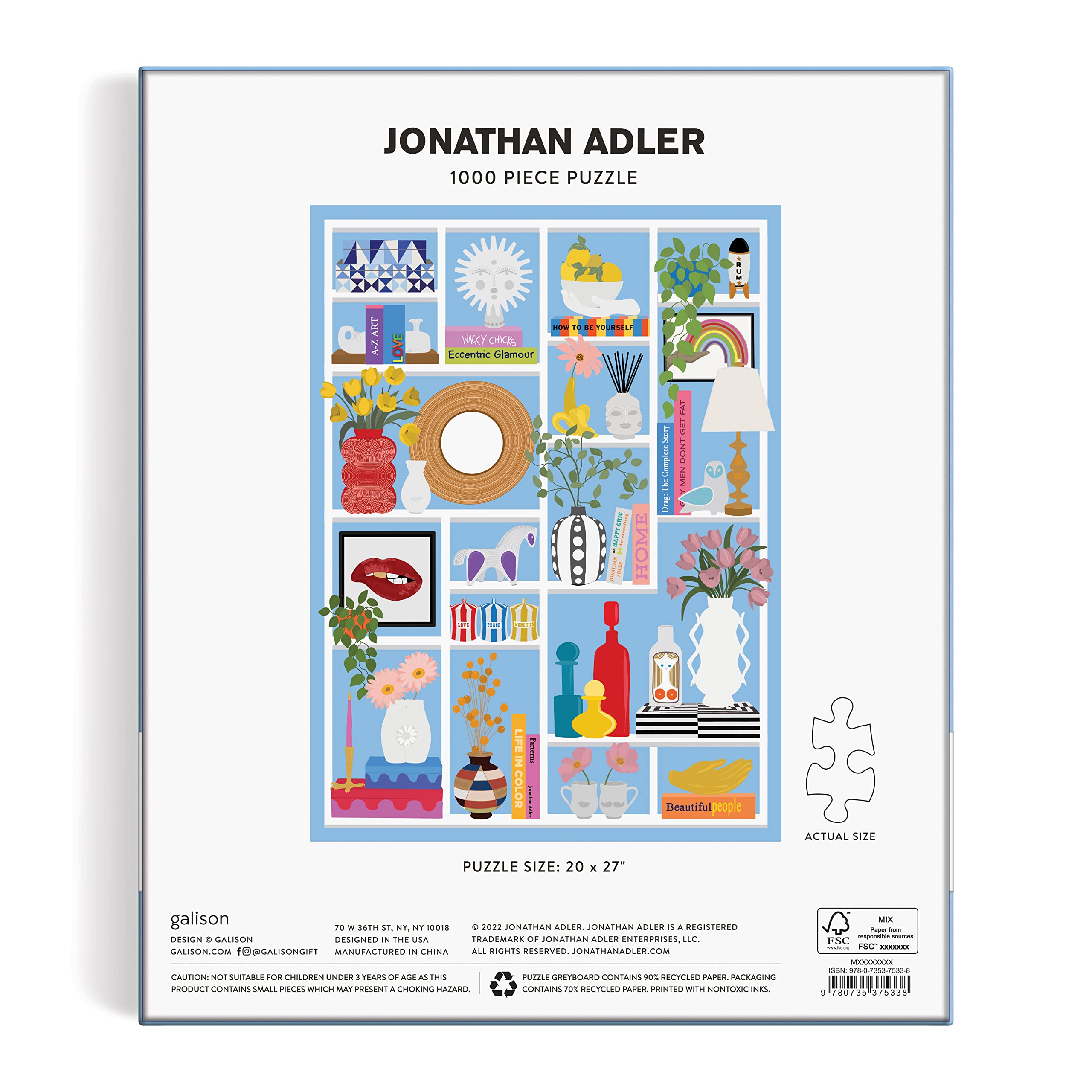 Foto 4 pulgar | Puzzle Galison Jonathan Adler Shelfie 1000 Piezas - Venta Internacional