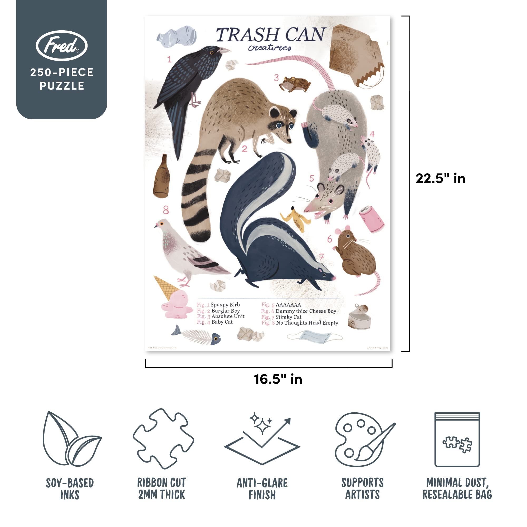 Foto 2 | Rompecabezas Trash Can Creatures de Genuine Fred 250 piezas - Venta Internacional