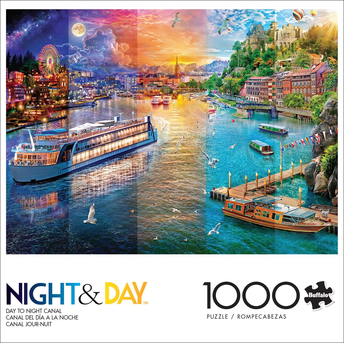 Foto 4 pulgar | Rompecabezas Buffalo Games Day To Night Canal 1000 Piezas - Venta Internacional
