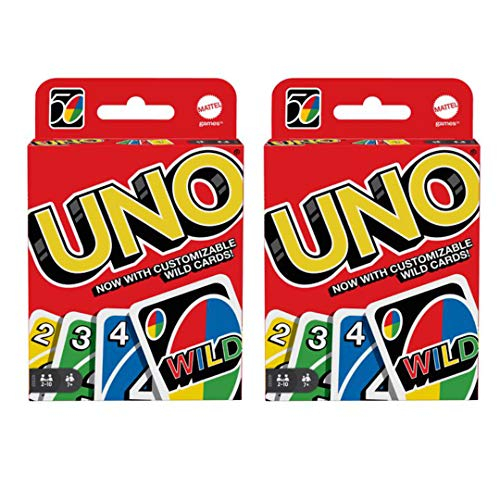 Mattel 4347154784 Uno - Juego De Cartas (2 Unidades), Color Rojo - Venta Internacional.