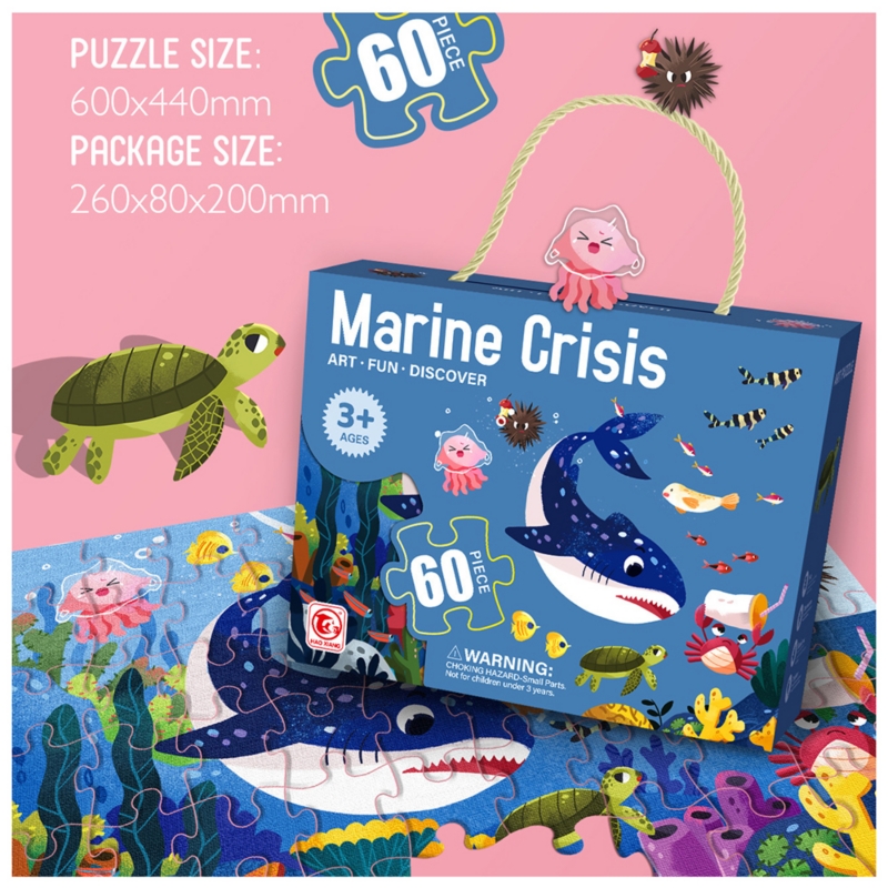 Foto 2 pulgar | Puzle Big Blocks Ocean Crisis, 60 Piezas, Para Niños De 4 A 8 Años - Venta Internacional.